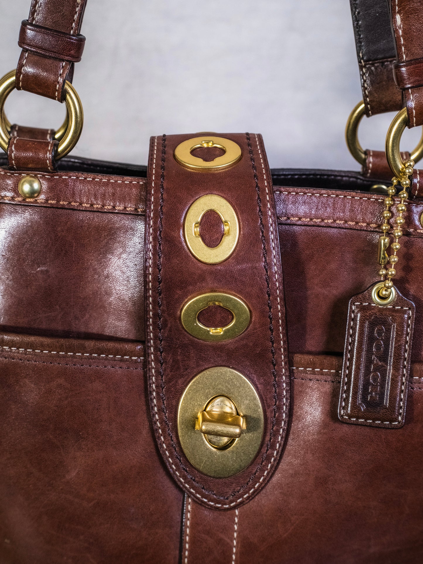 2000s Coach Lily Legacy Brown Leather Shoulder Bag | Style No. F13757