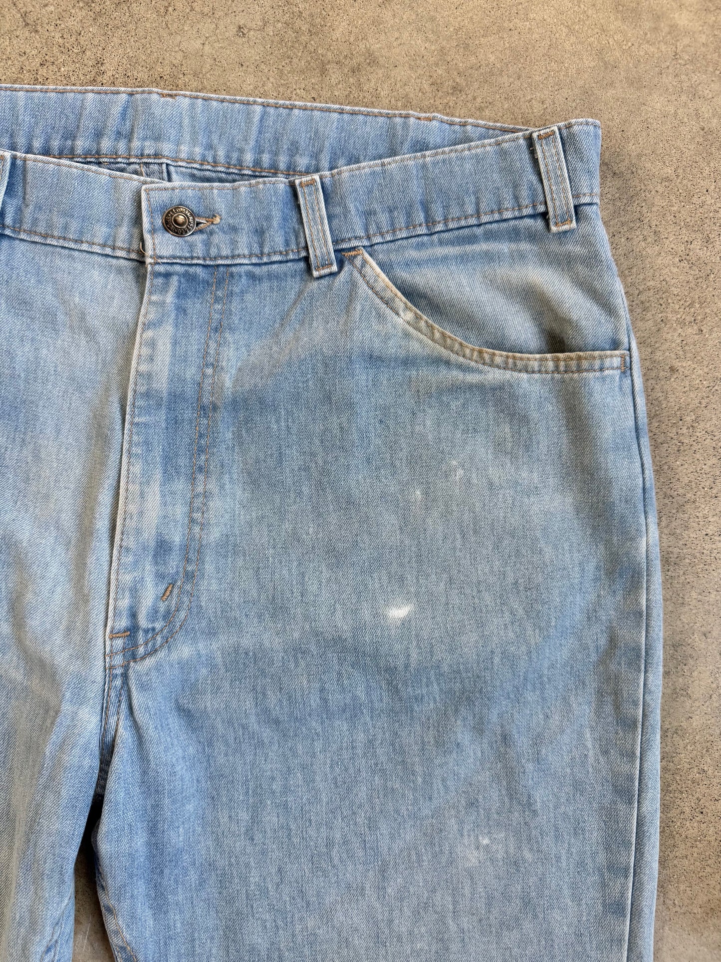Vintage 1970s Levi's Orange Tab Faded Light Wash Jeans | 38x34