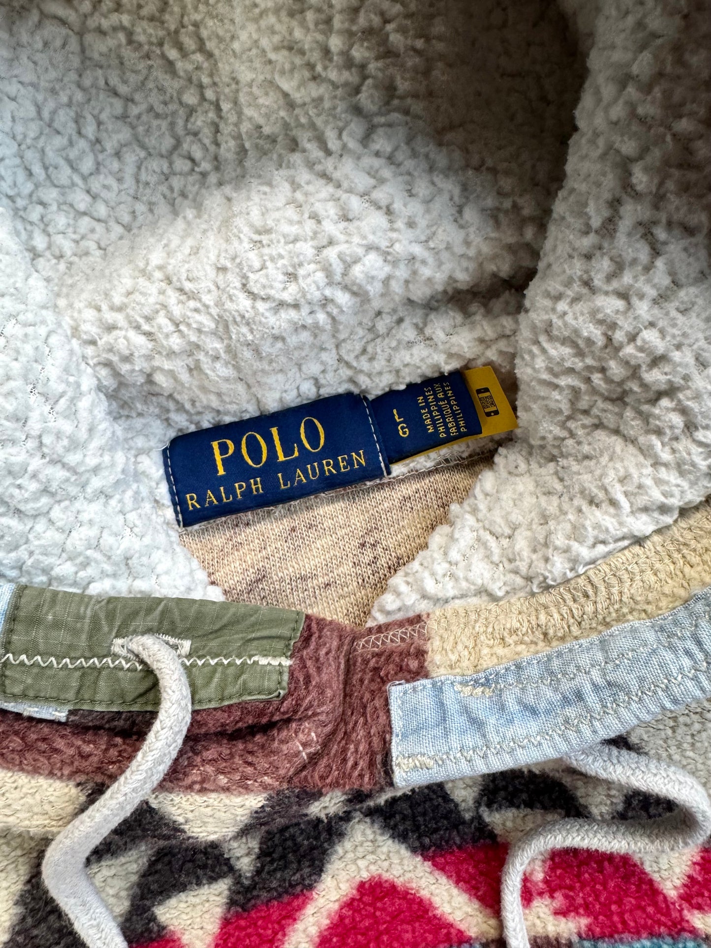 Polo Ralph Lauren Southwestern Cotton Fleece Pullover Hoodie | Large