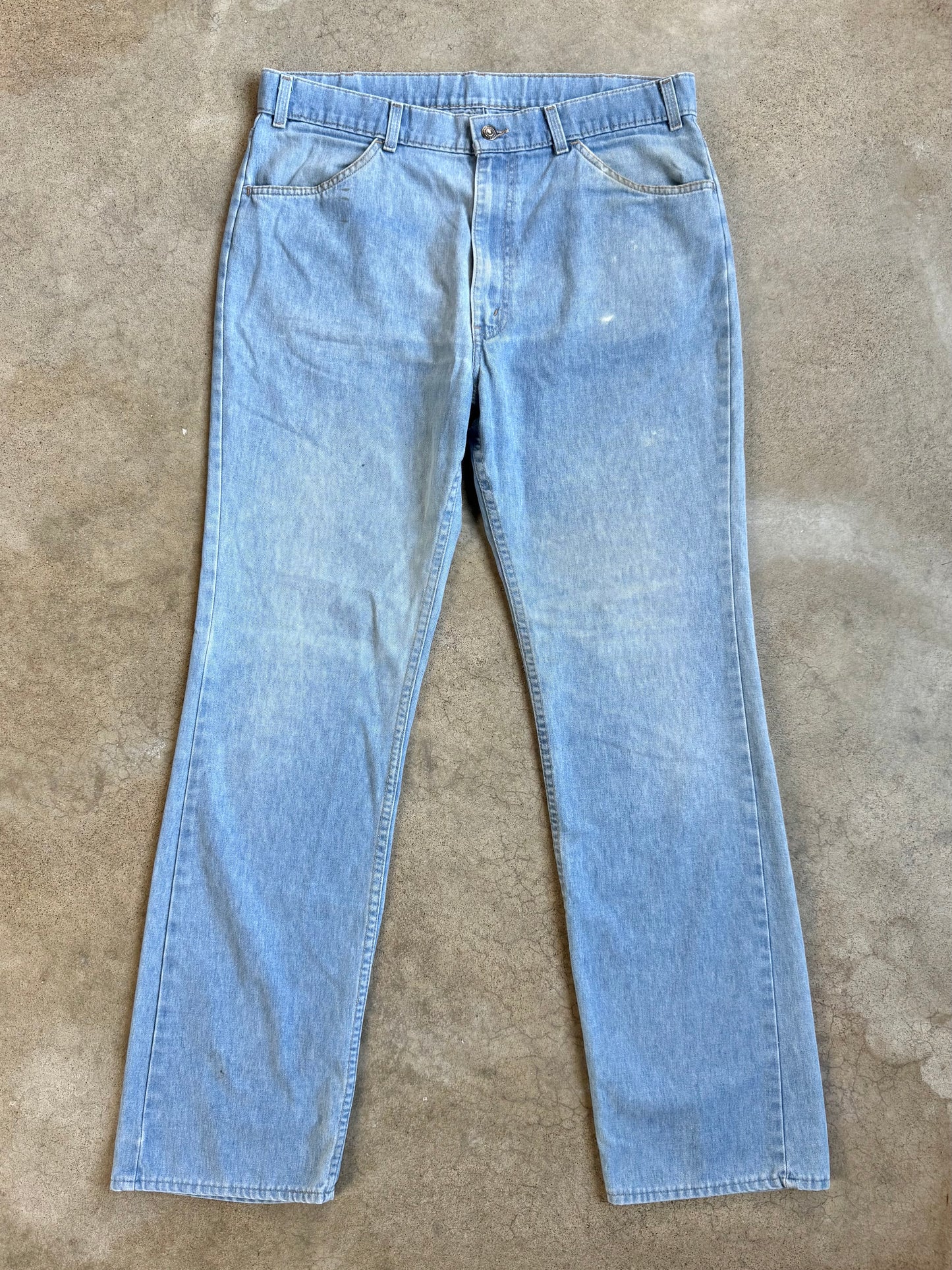 Vintage 1970s Levi's Orange Tab Faded Light Wash Jeans | 38x34