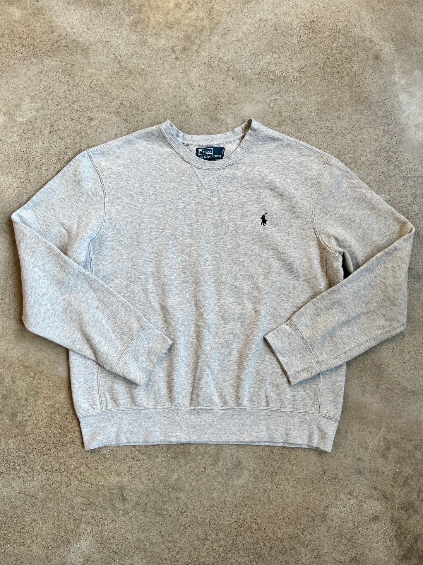 Vintage 1990s Polo Ralph Lauren Grey Crewneck Sweatshirt | XL