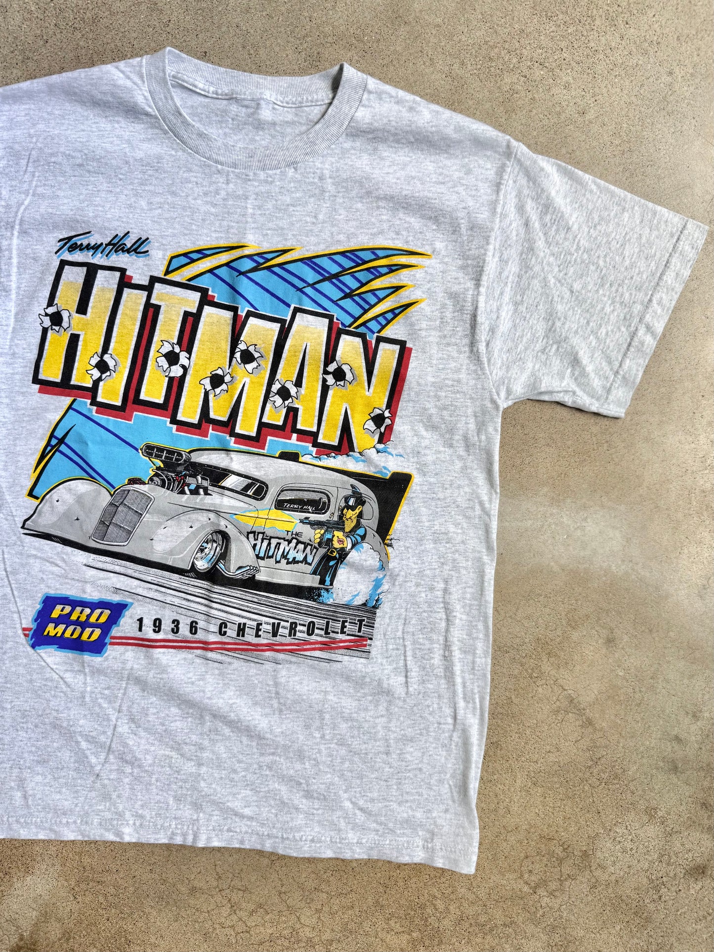 2000s Heather Grey “The Hitman” Chevy Pro Mod Graphic Tee | Medium