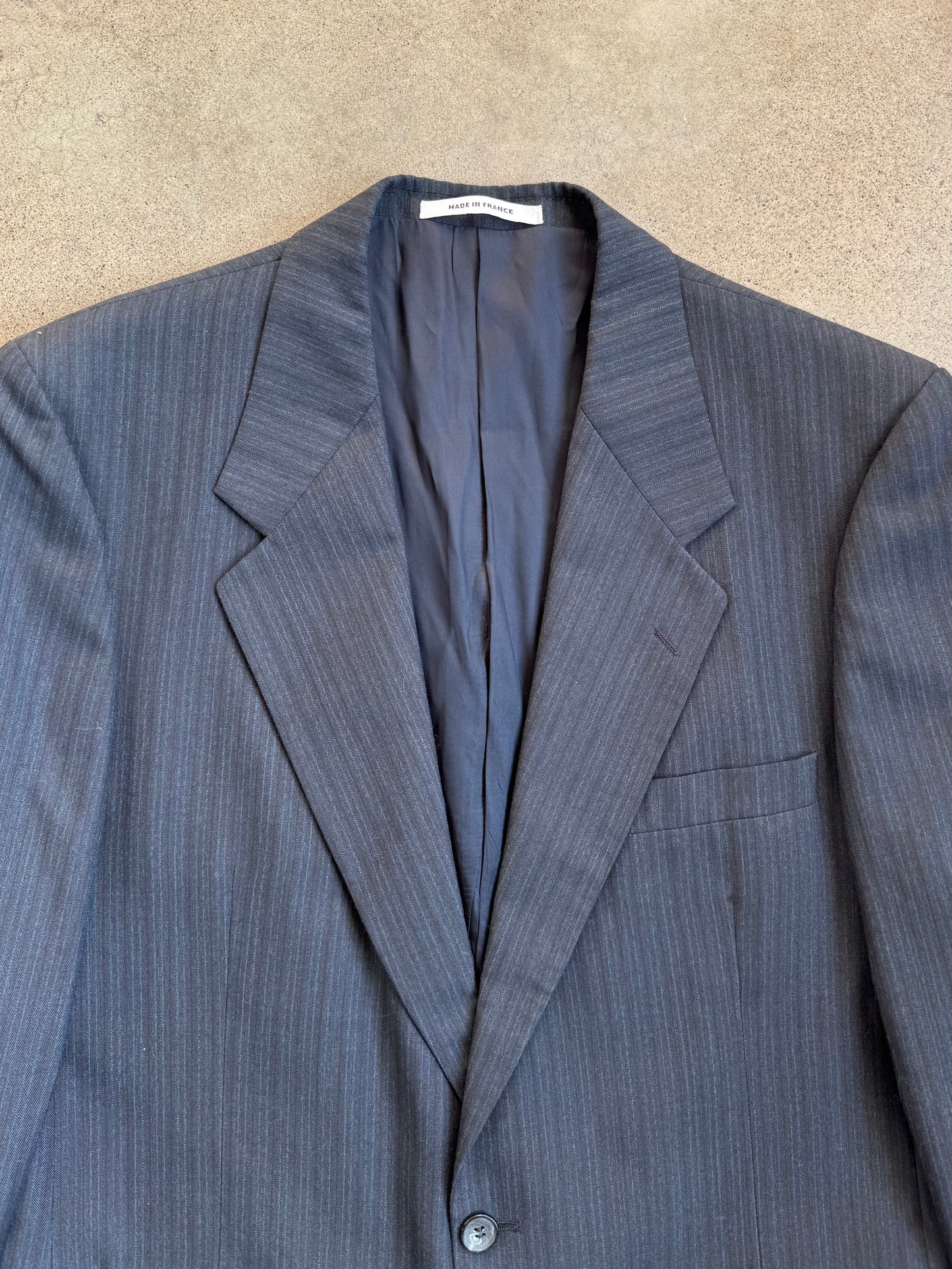 Vintage 1970s Yves Saint Laurent Navy Pinstripe Suit Jacket | 40S