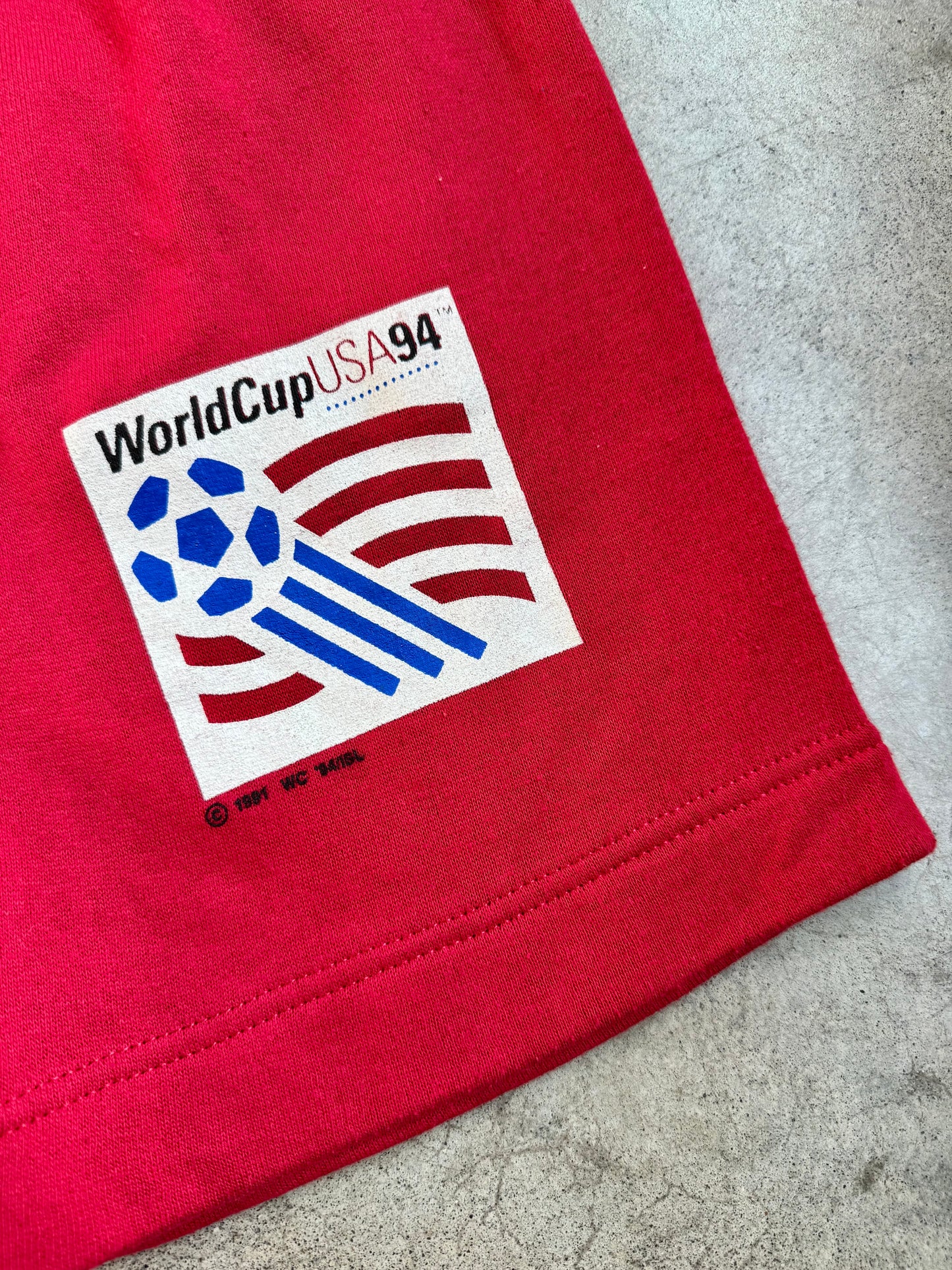 Vintage 1994 World Cup USA Red Sweat Shorts | Youth XL
