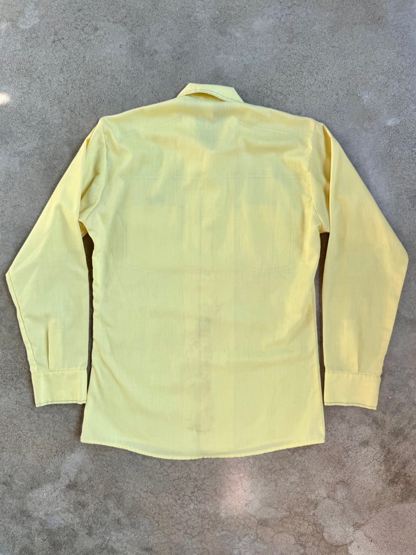 Vintage 1970s Yellow & Green "Buzz" Embroidered John Deere Button-Up Shirt | Small