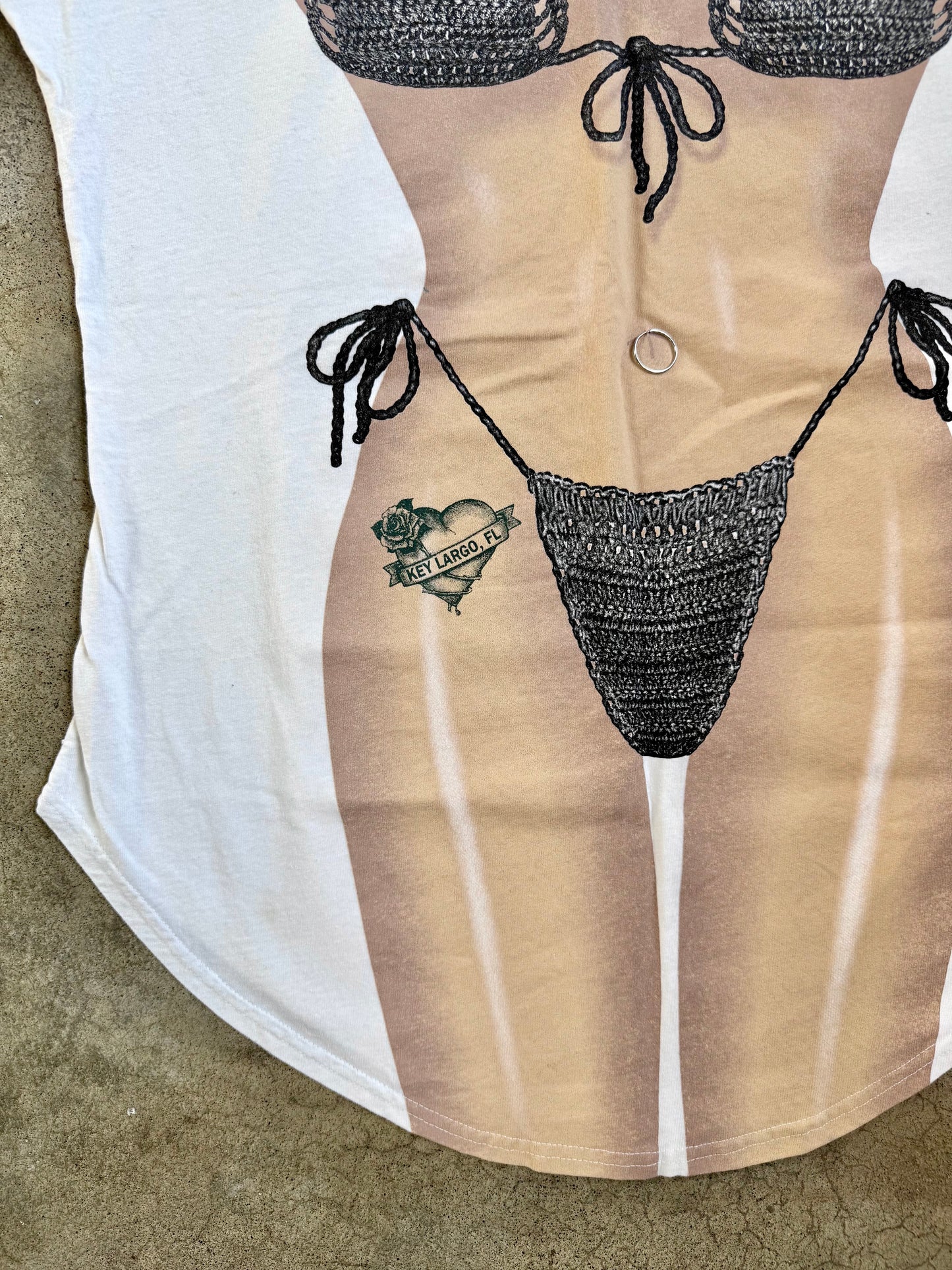 Vintage 1990s L.A. Imprints My Bikini Body Printed Beach Cover-Up Tee | One Size