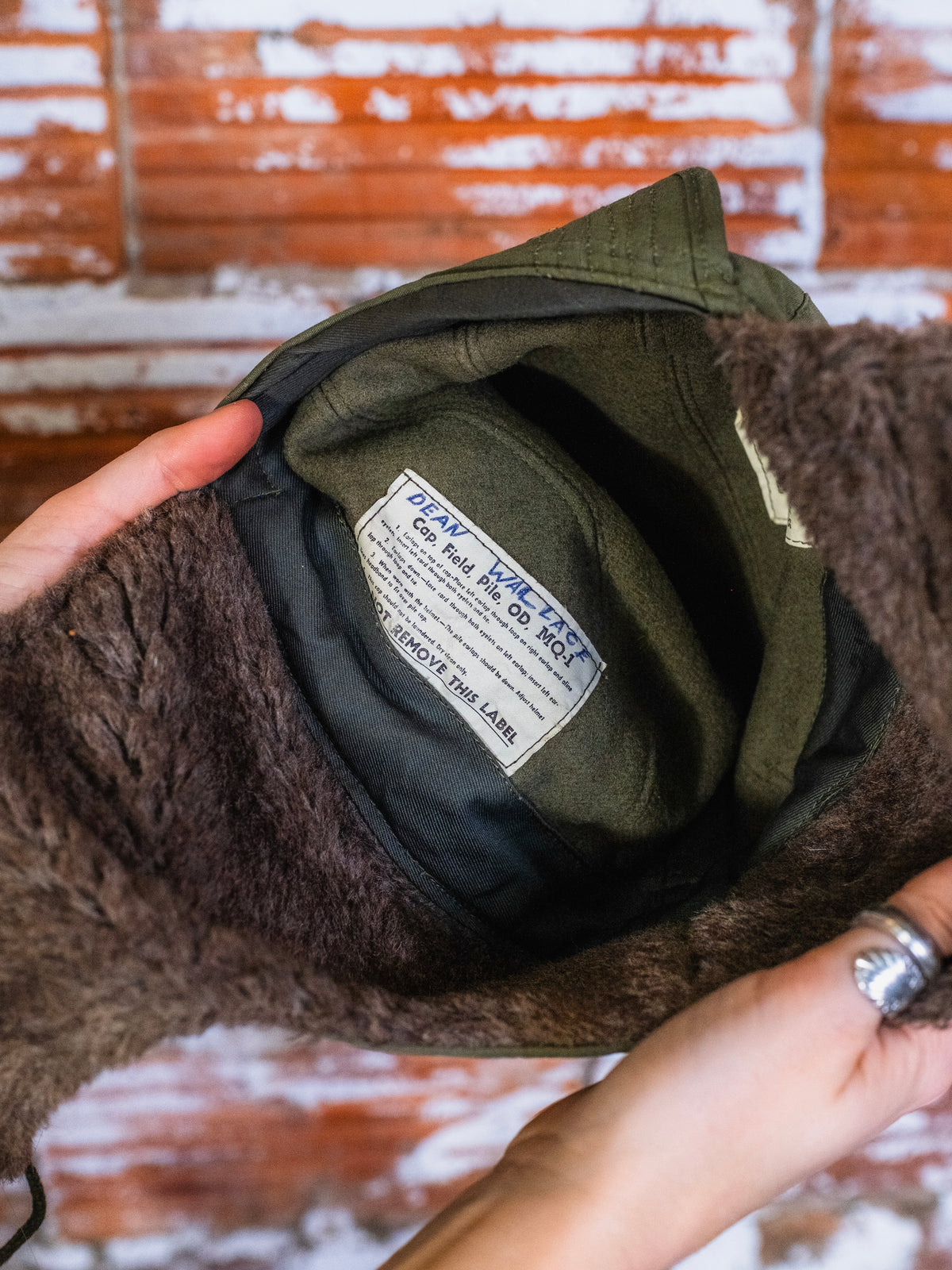 Vintage 1950s Military Cold Weather Field Pile Cap