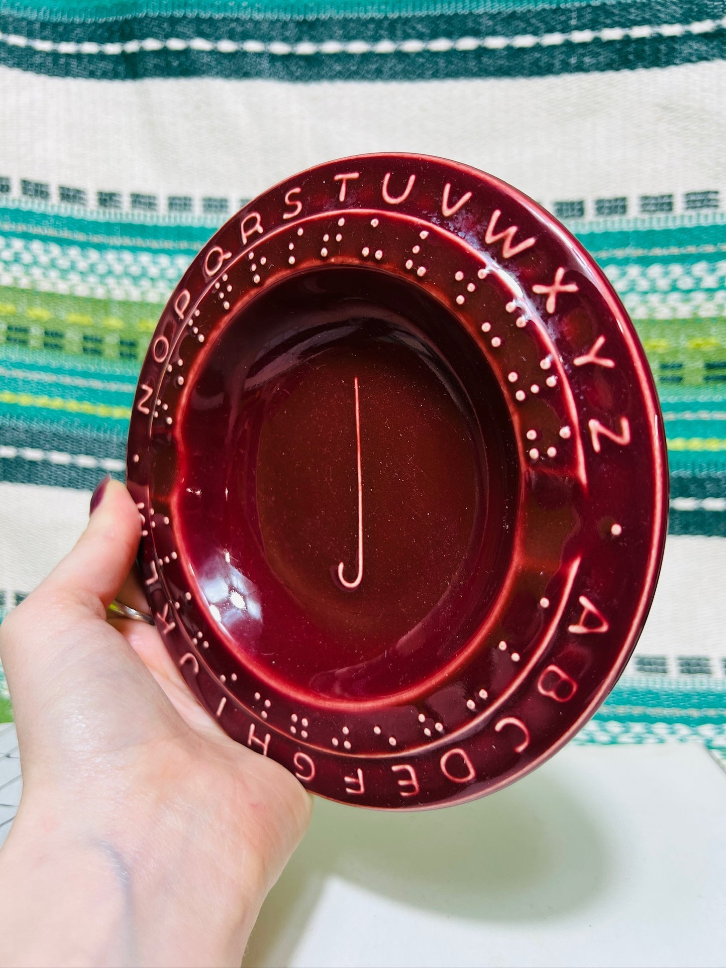 Vintage Braille Alphabet Ashtray