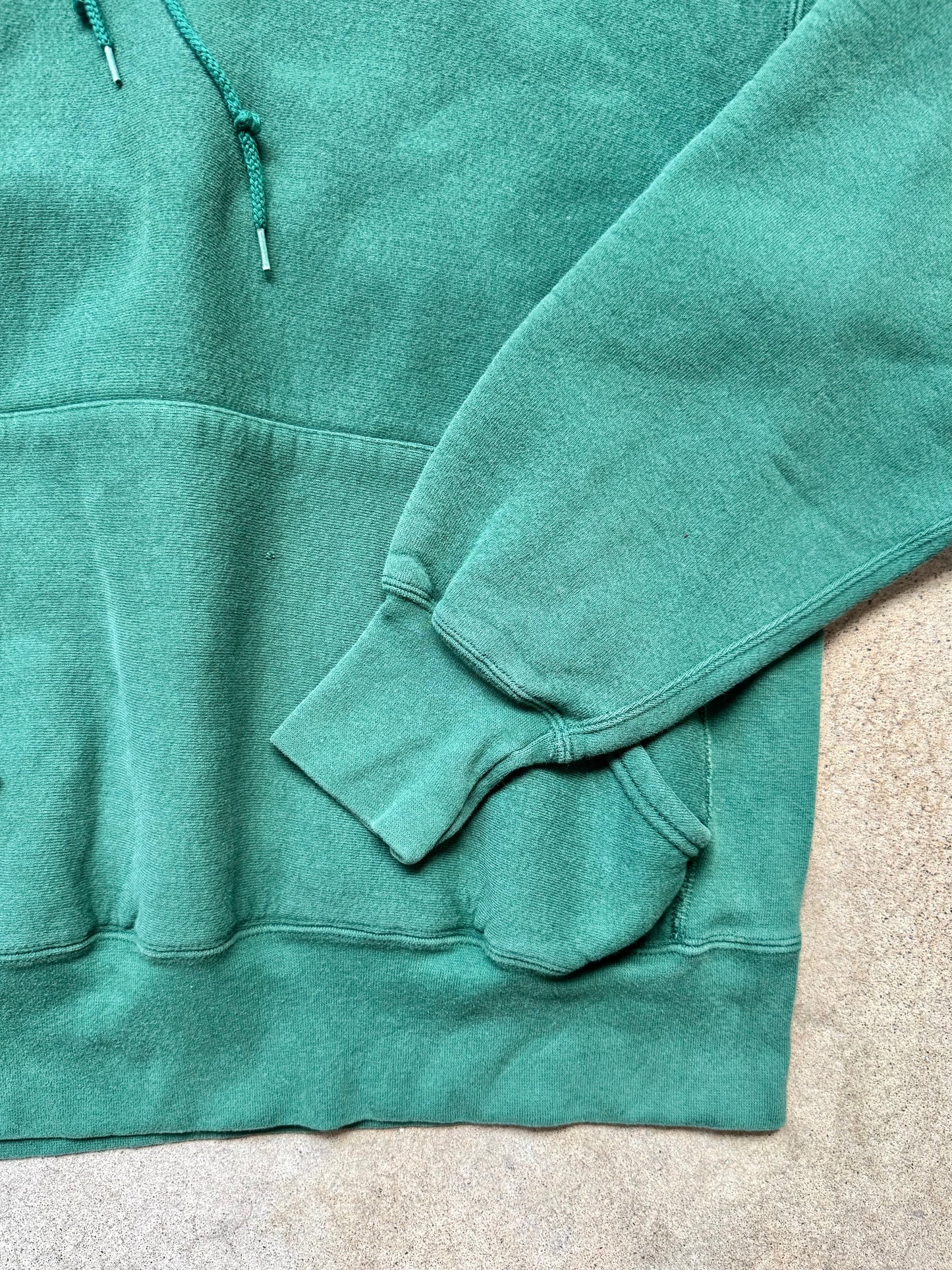 Vintage 1990s Lee Cross-Grain Green Hoodie Sweatshirt | 2XL