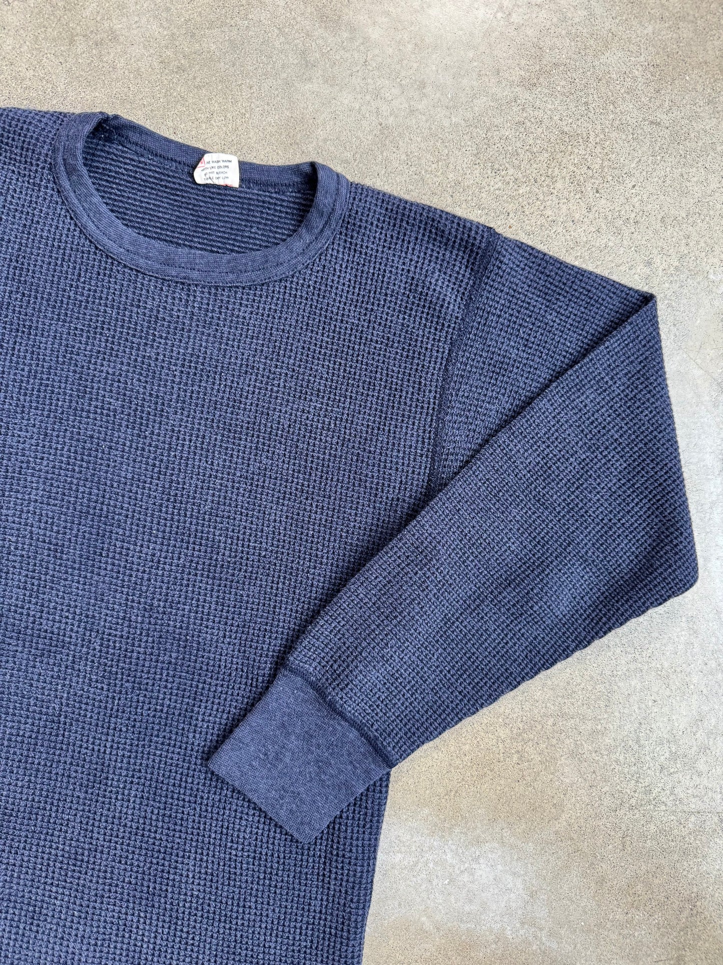 Vintage 1980s J.E. Morgan’s Long Johns Navy Waffle Knit Thermal | Medium