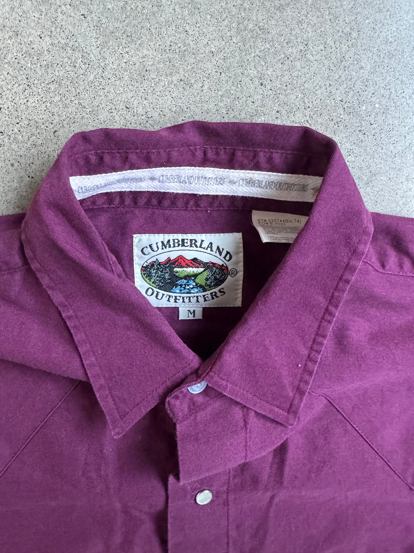 Vintage 1990s Cumberland Outfitters Western Rodeo Cowboy Pearl Snap Shirt | Medium