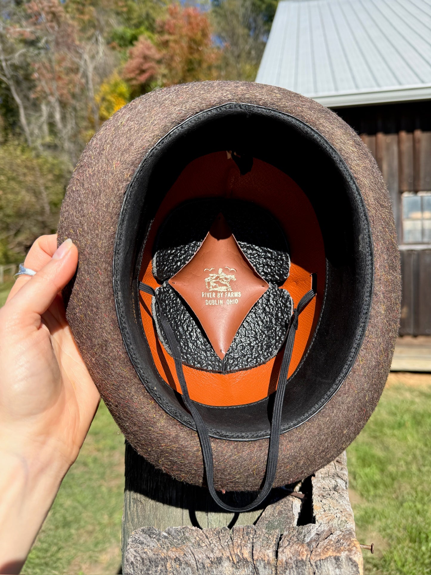 Vintage 1970s River By Farms Wool Equestrian Hat