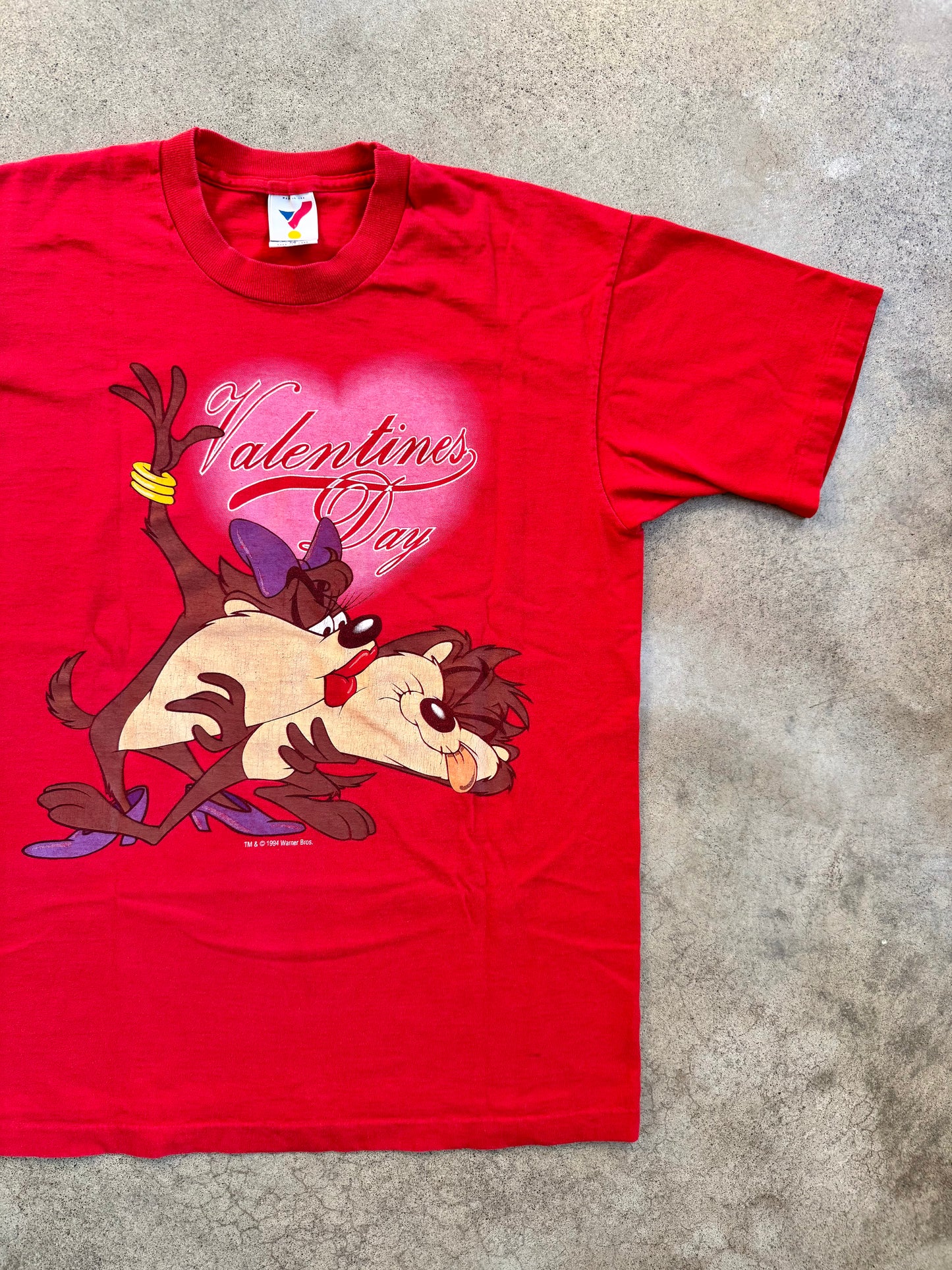 Vintage 1994 Red Tasmanian Devil Valentines Graphic Tee | Large