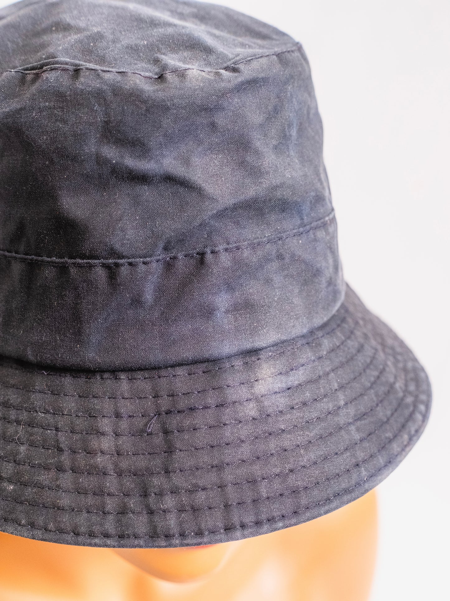 Vintage Barbour Black Waxed Cotton Bucket Hat