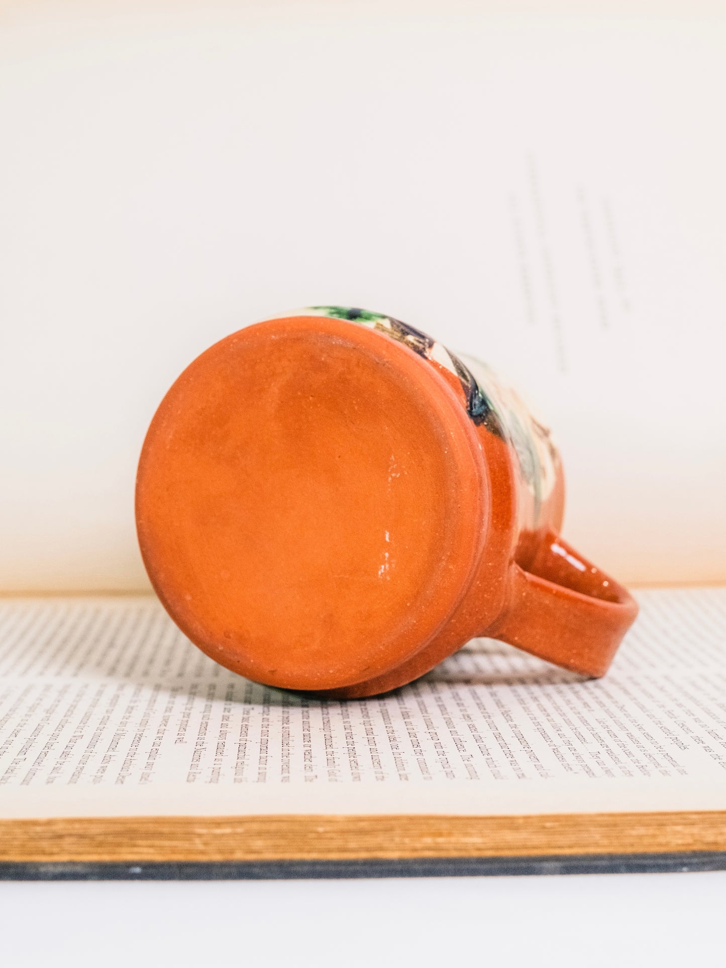 Vintage 1940s/50s Ceramic Red Pottery "Deer" Mug