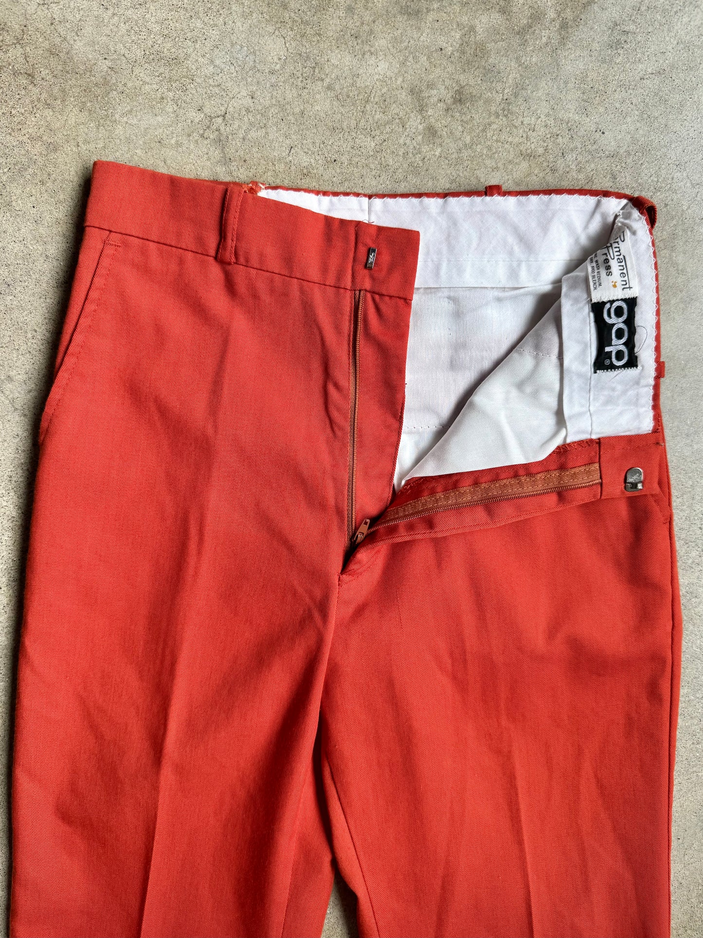 Vintage 1970s Gap Orange Trousers | Waist 25”