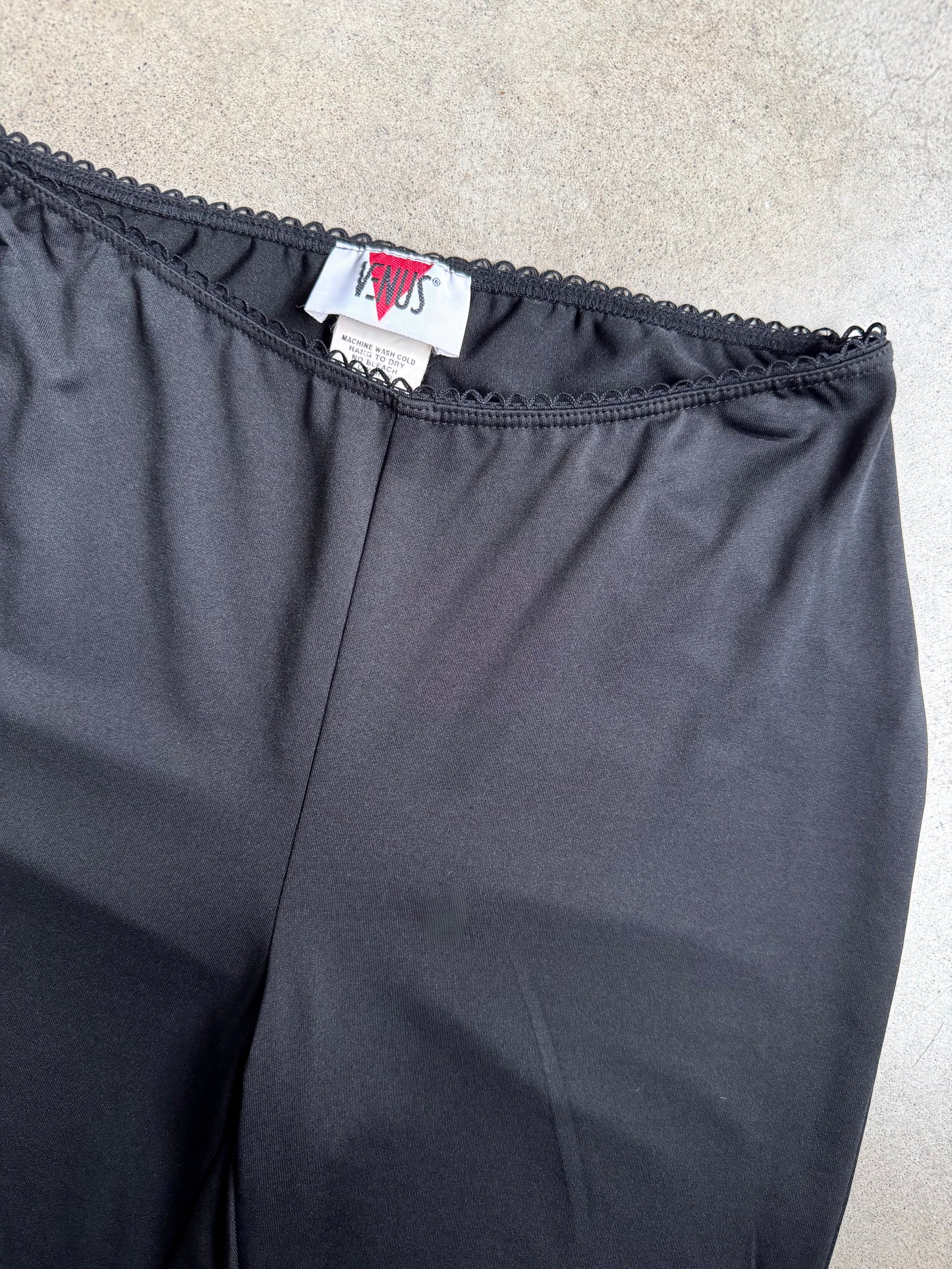 Vintage 1990s Venus Black Mid-Rise Flared Pants | Large