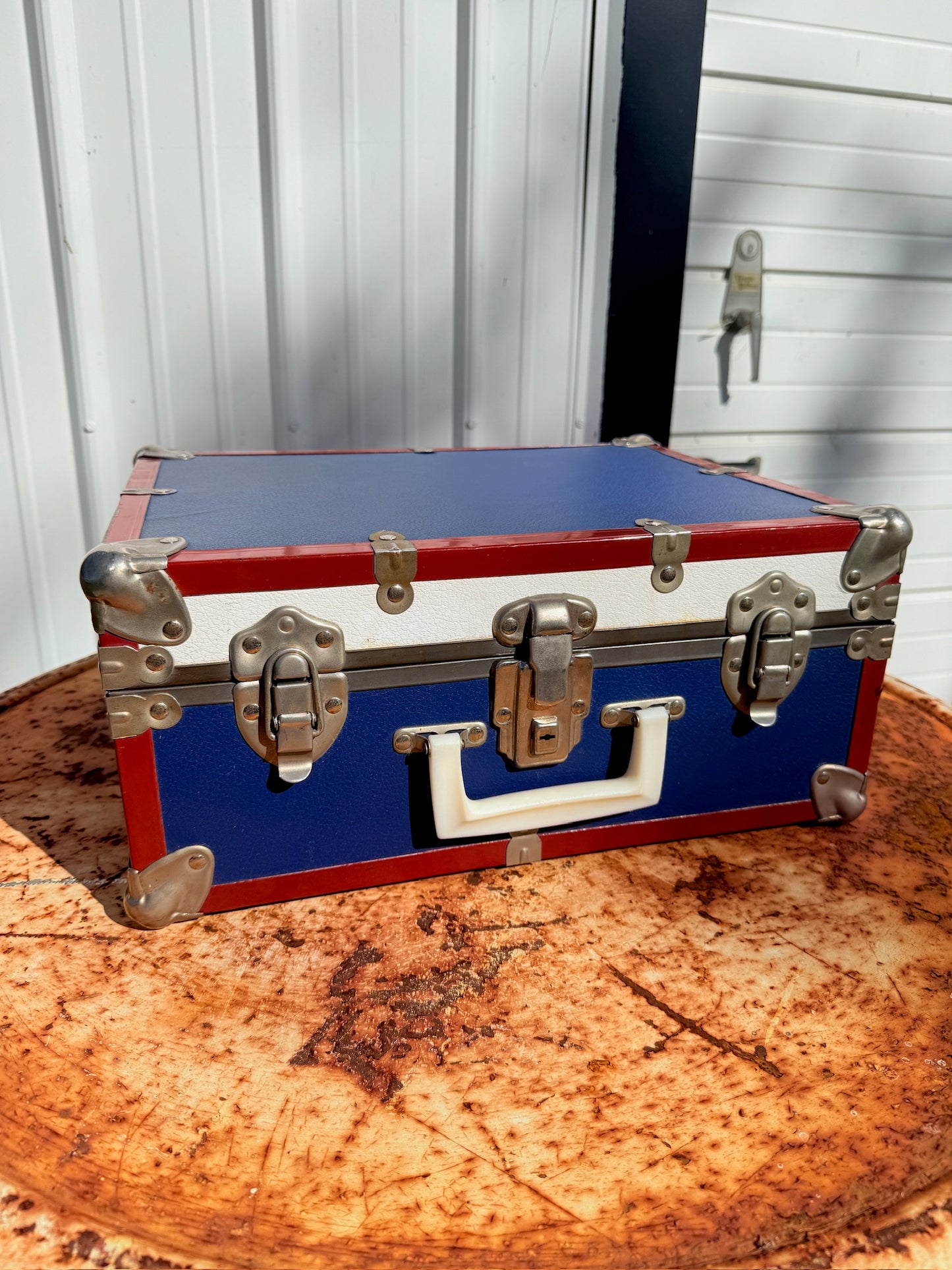 Vintage 1970s Sears Blue & Red Roller Skate Carrying Case