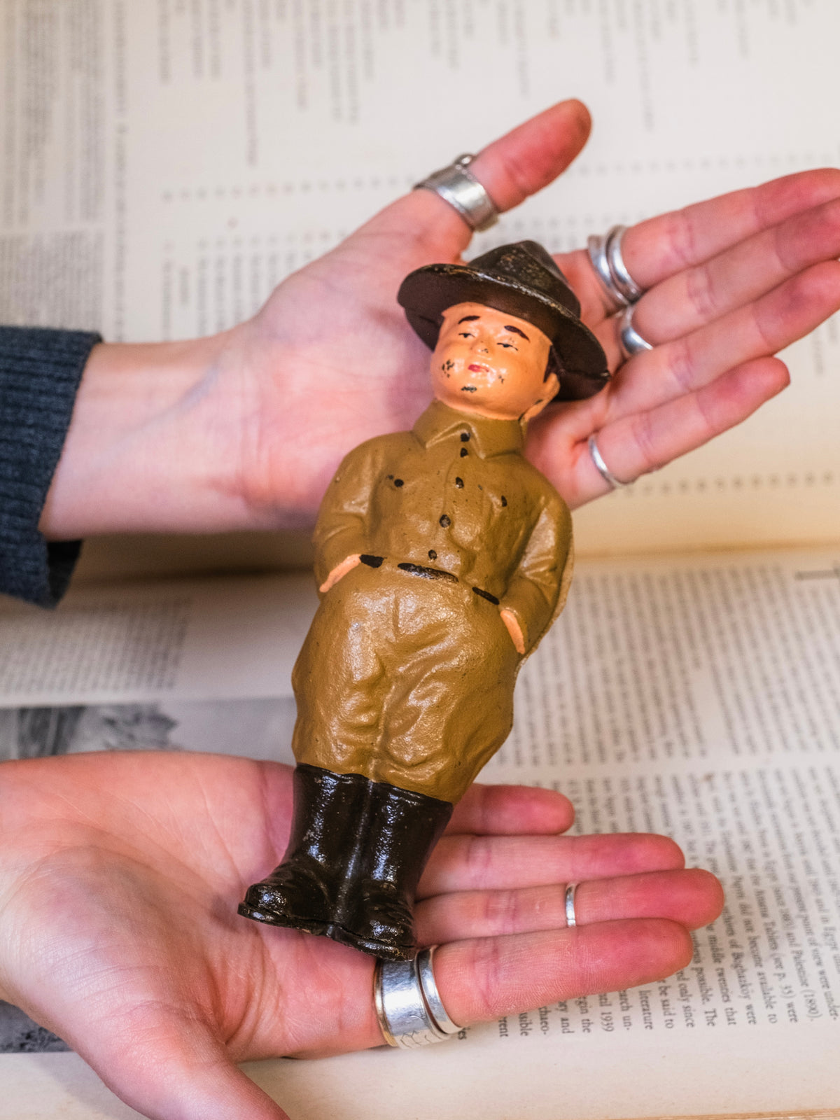 Antique Cast Iron Forest Ranger/Dough Boy Coin Bank