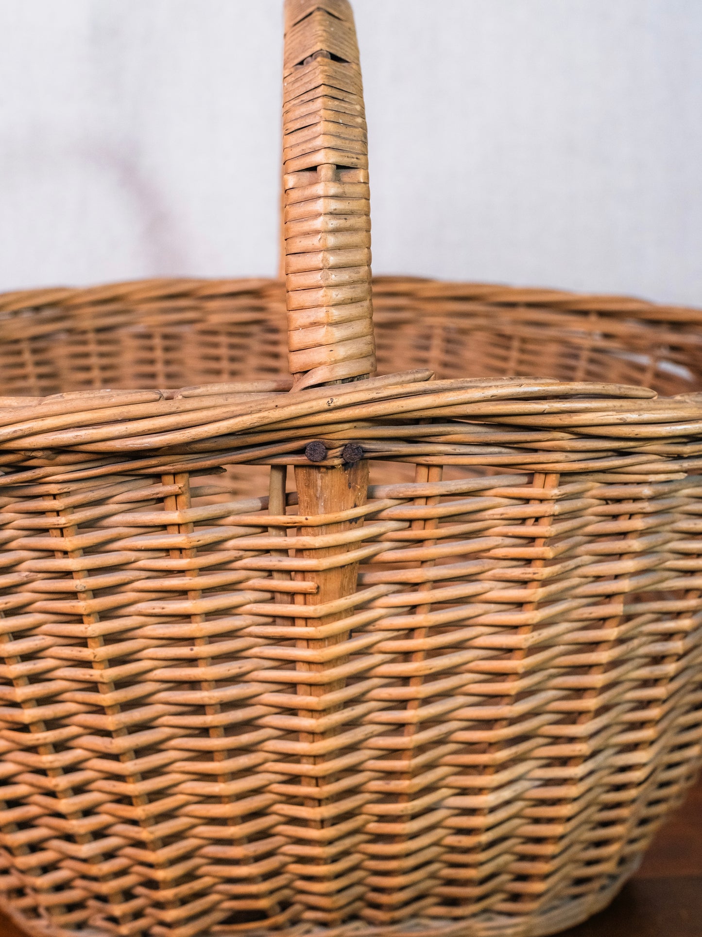 Antique 19th Century Wicker Market Basket w/ Handle