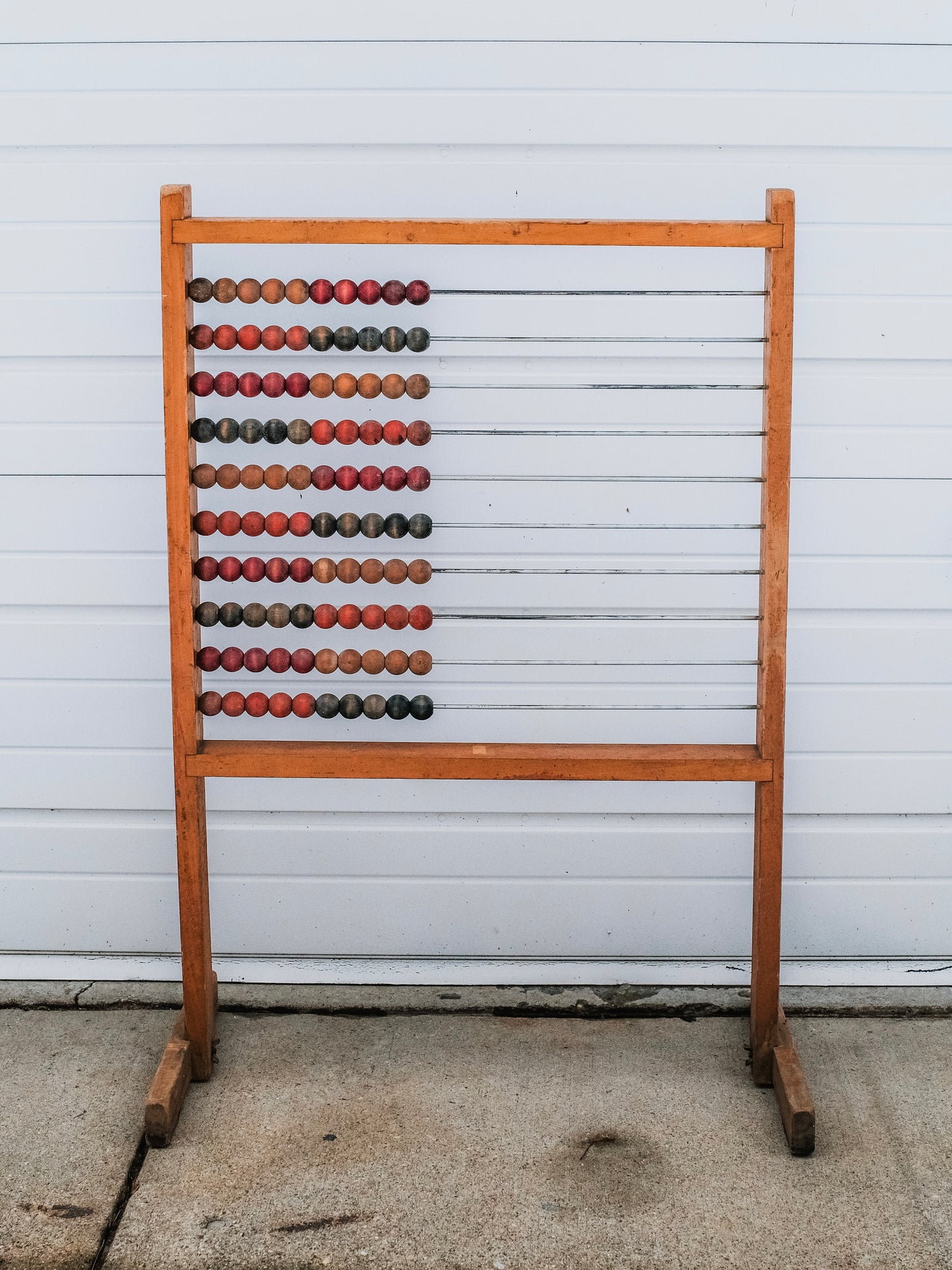 Vintage 1950s Wooden Standing Abacus