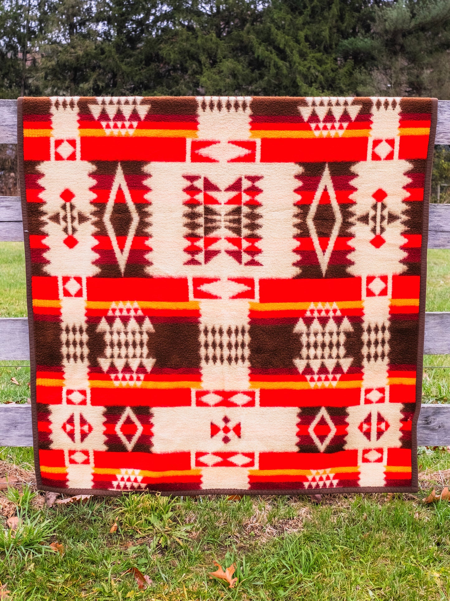 Vintage 1960s Cannon Ibena Southwest Pattern Blanket
