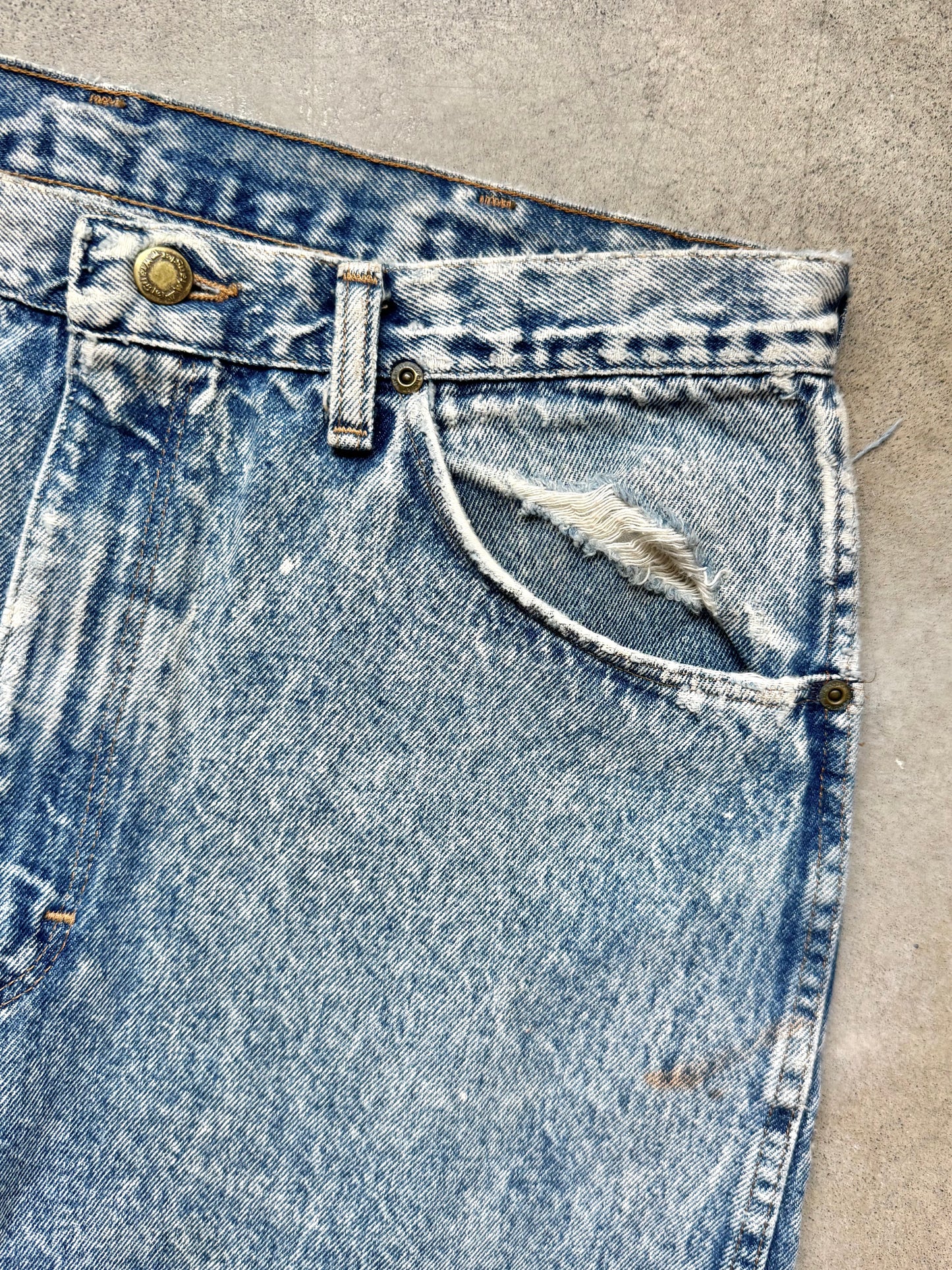 Vintage 1980s Wrangler Acid Wash Straight Leg Jeans | Waist 36”