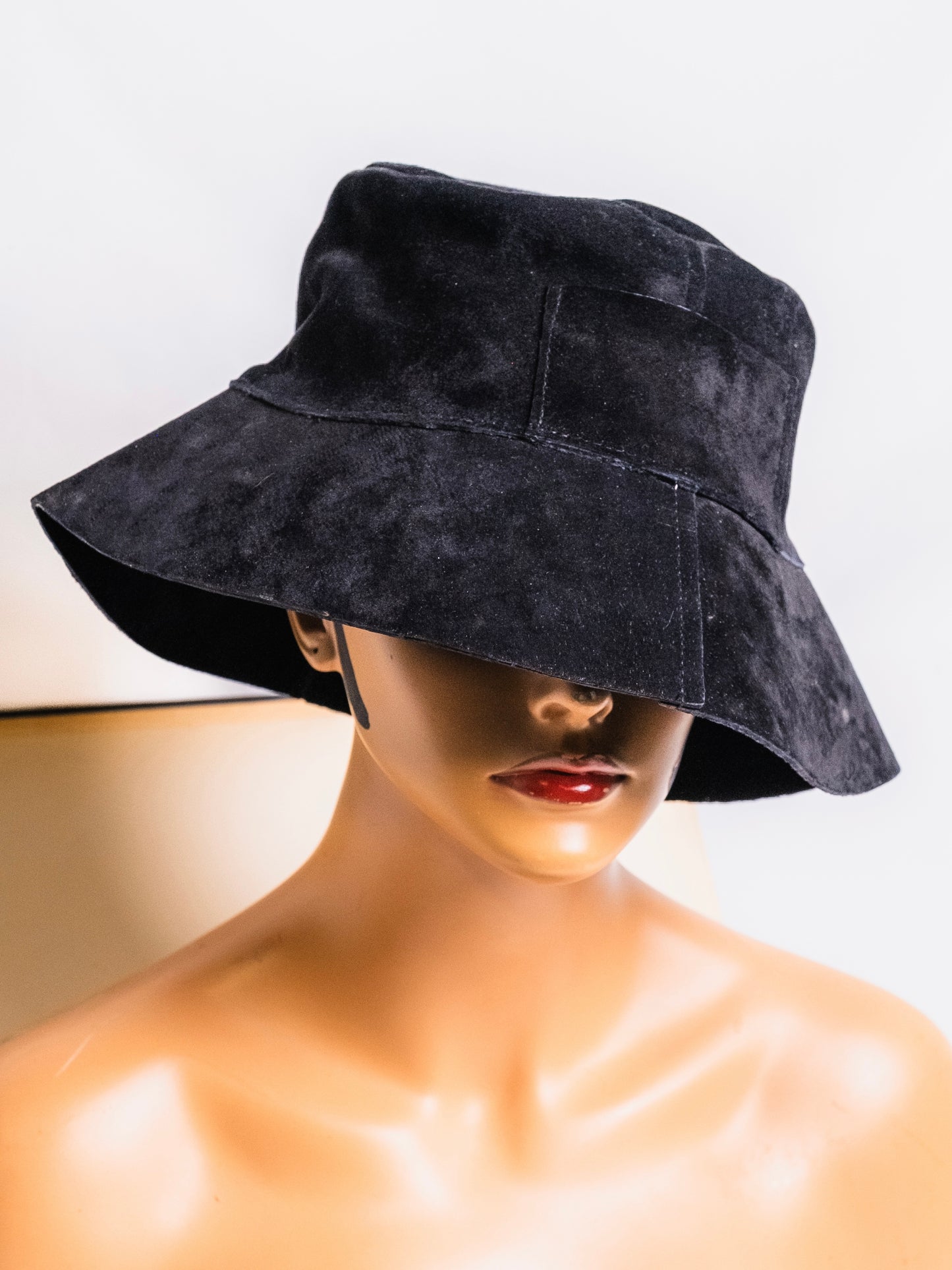 Lack of Color Black Suede Leather Bucket Hat