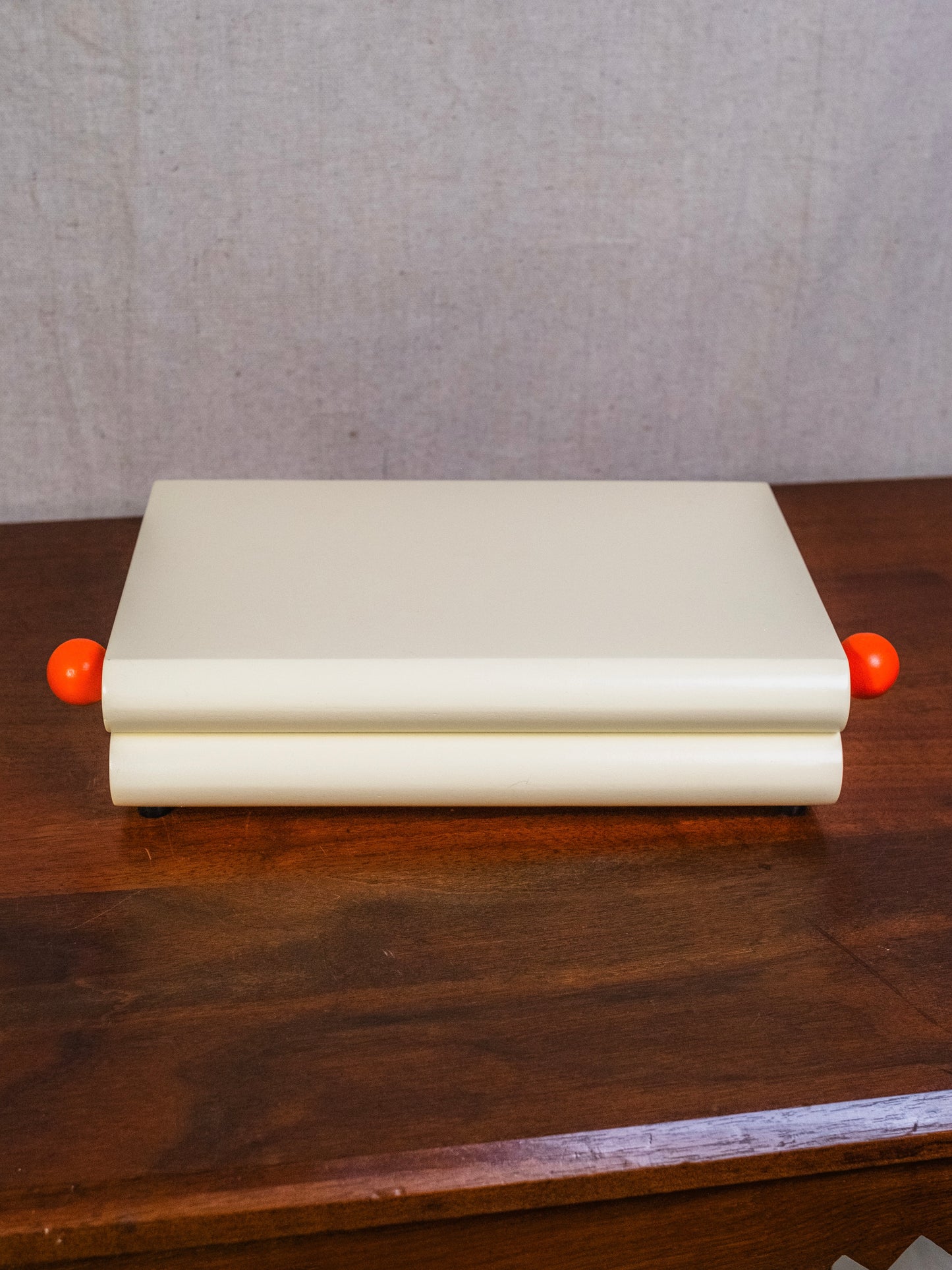 Areaware “Jewely” Cream & Orange Cork-Lined Jewelry Box