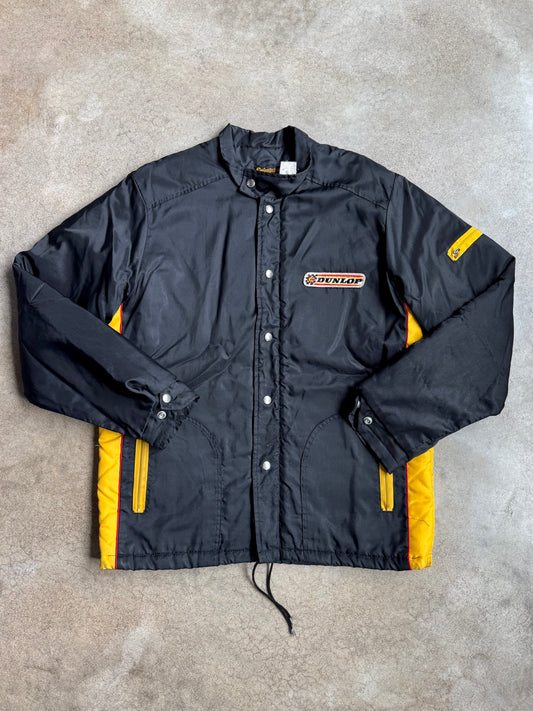 Vintage 1980s Swingster Black Dunlop Racing Jacket | Large