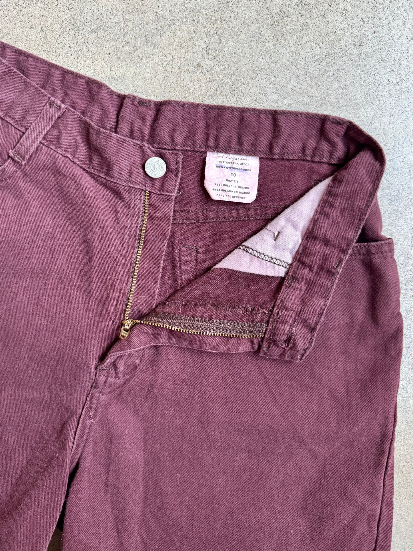 Vintage 1990s Faded Glory Burgundy Denim Shorts | Waist 29”