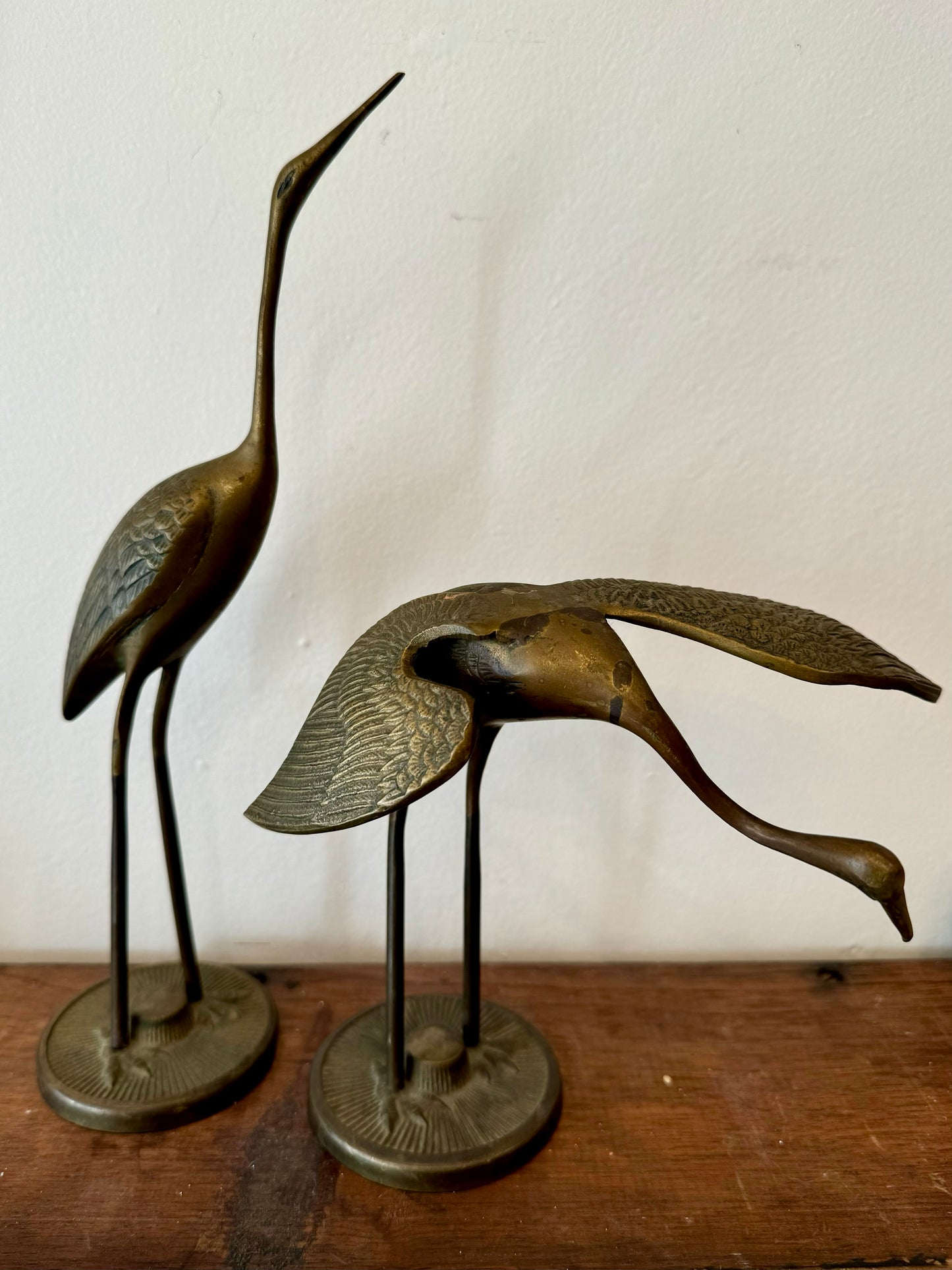 Vintage Brass Herons | Set of 2