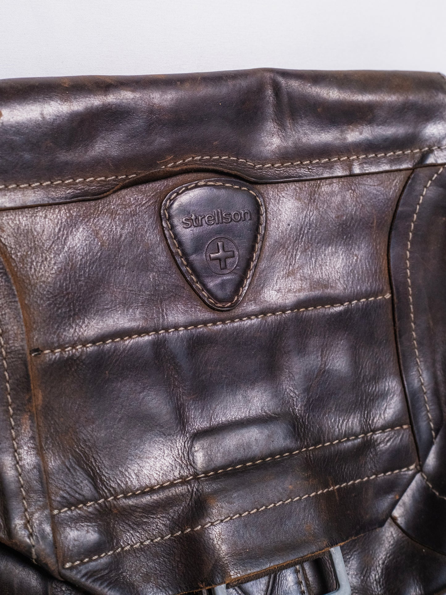 Strellson Brown Leather Crossbody Satchel Messenger Bag