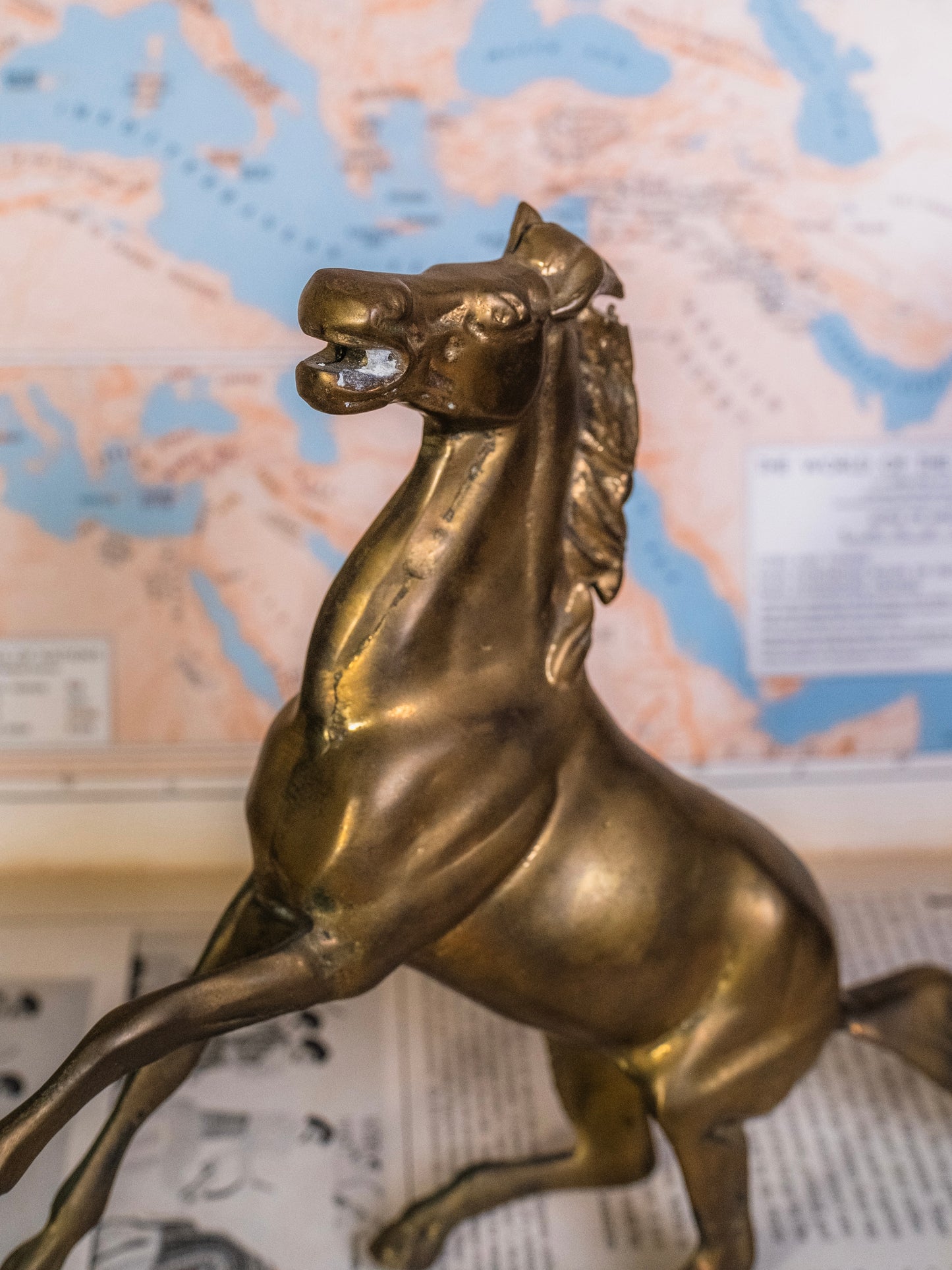 Vintage 1950s Solid Brass Horse Figurine