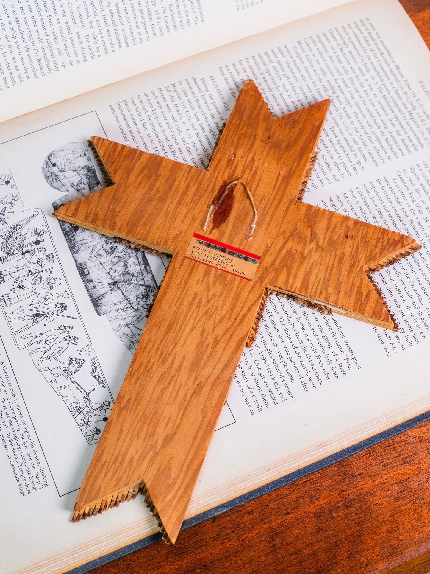 Vintage Handmade Matchstick Folk Art Cross