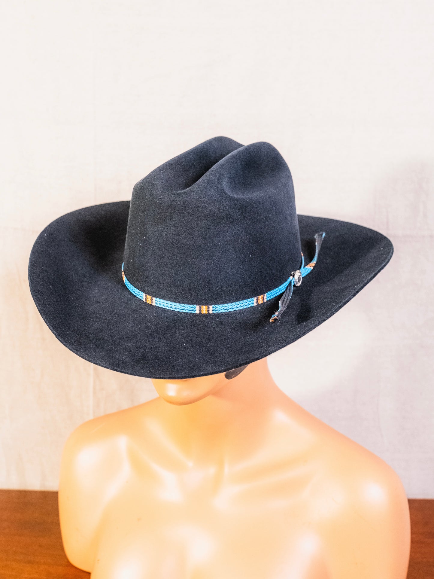 Vintage 1970s Black Western Beaver Cowboy Hat | 7