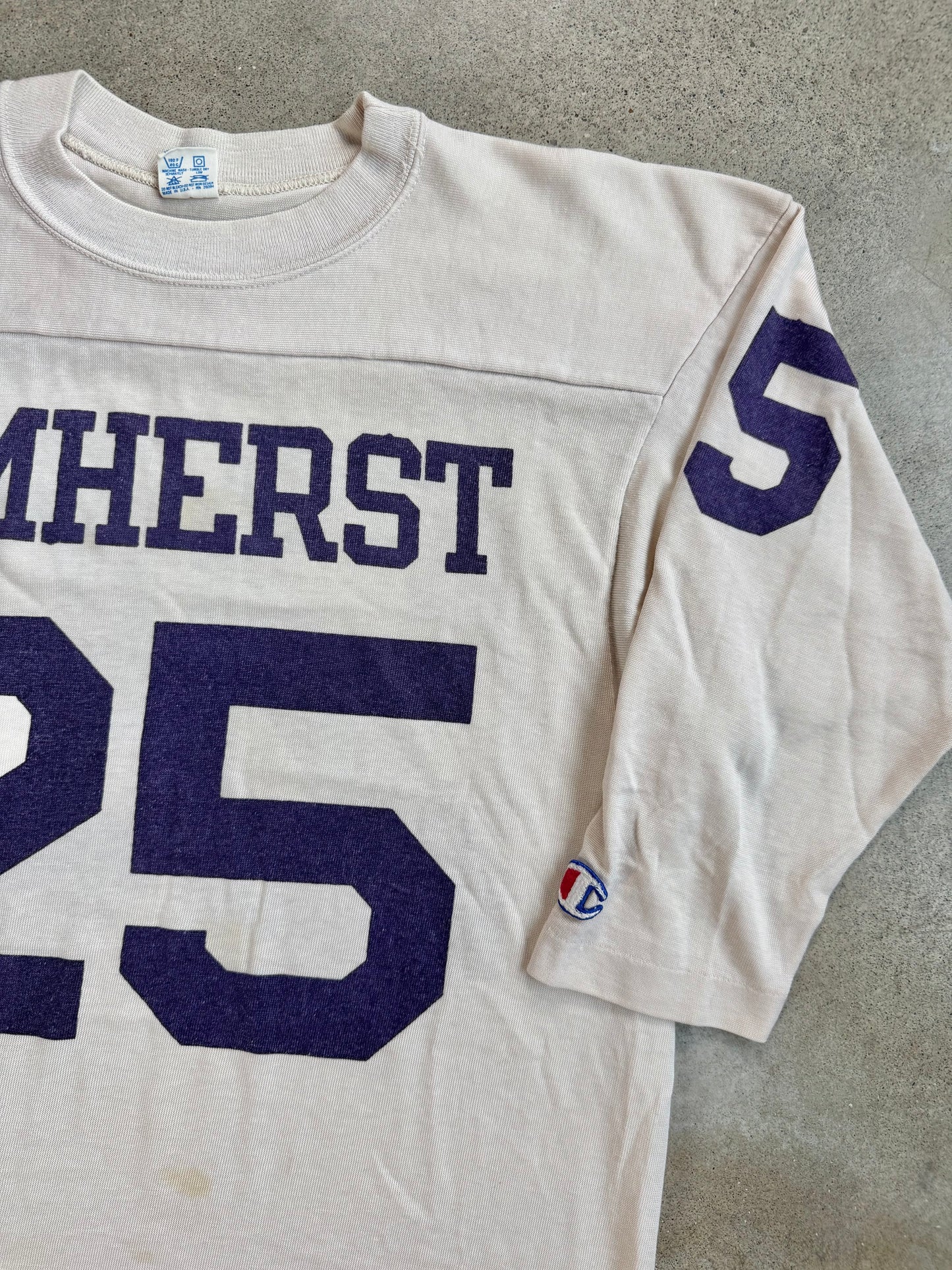Vintage 1970s Champion Amherst College Football Tee | Medium