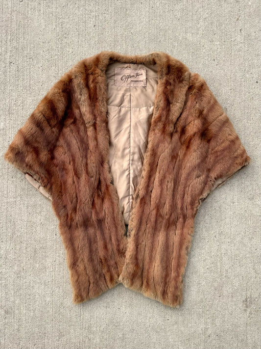 Vintage 1940s Mink Fur Stole Shawl