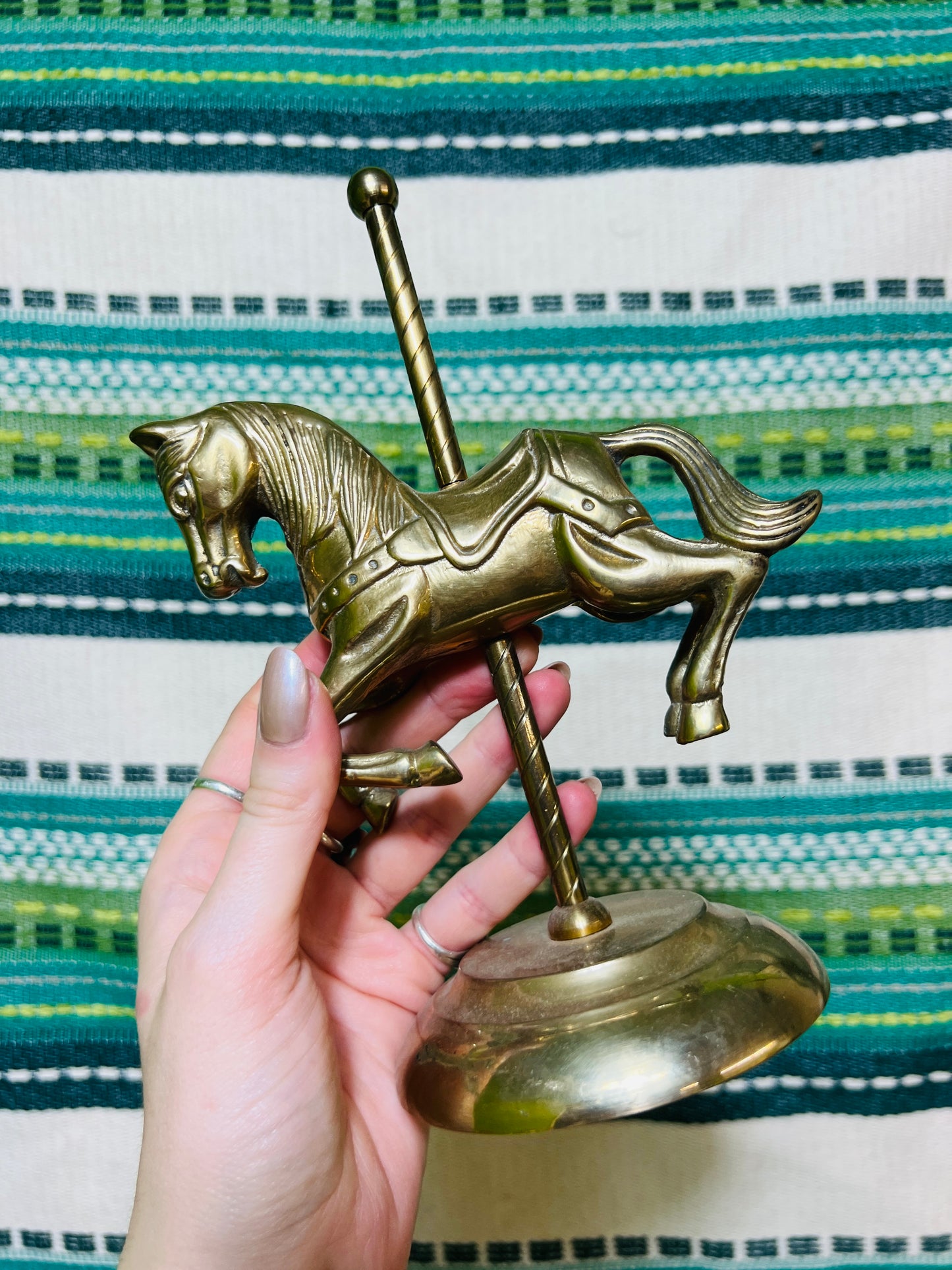 Vintage Brass Carousel Horse