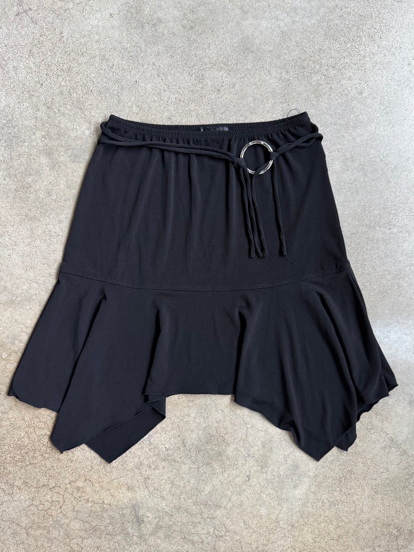Vintage 1990s Byer Girl Black Asymmetric Mini Skirt | Youth L