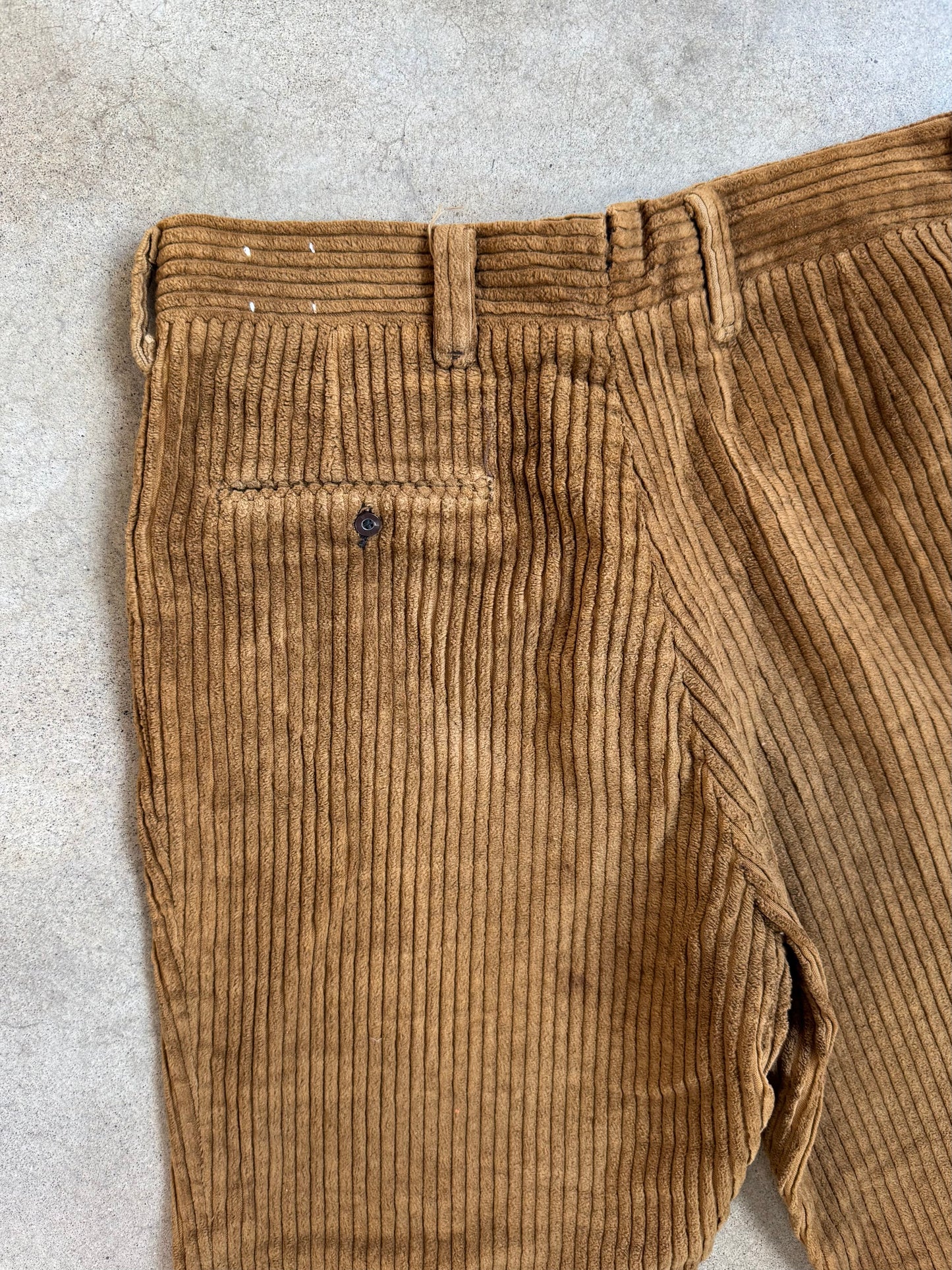 Vintage 1960s Shelby Slacks Brown Corduroy Flare Trousers | Waist 36”