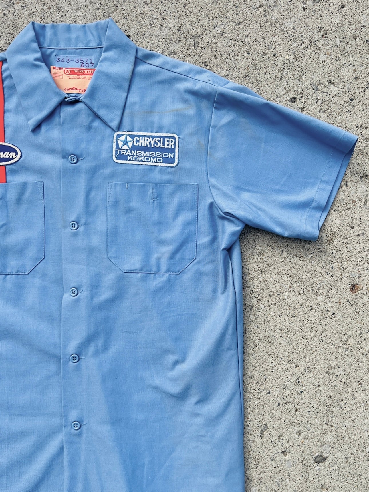 Vintage Herman Chrysler Patch Short Sleeve Work Shirt | Medium