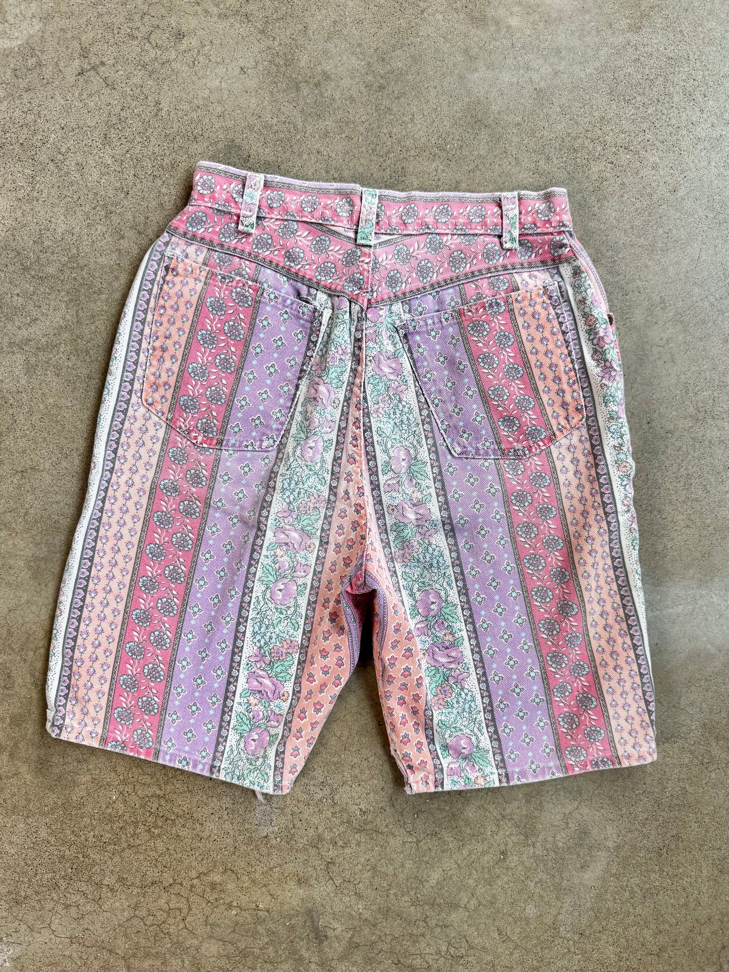 Vintage 1980s Stuffed Shirt Jeanswear Multi-Pattern High-Waisted Shorts | Waist 27”