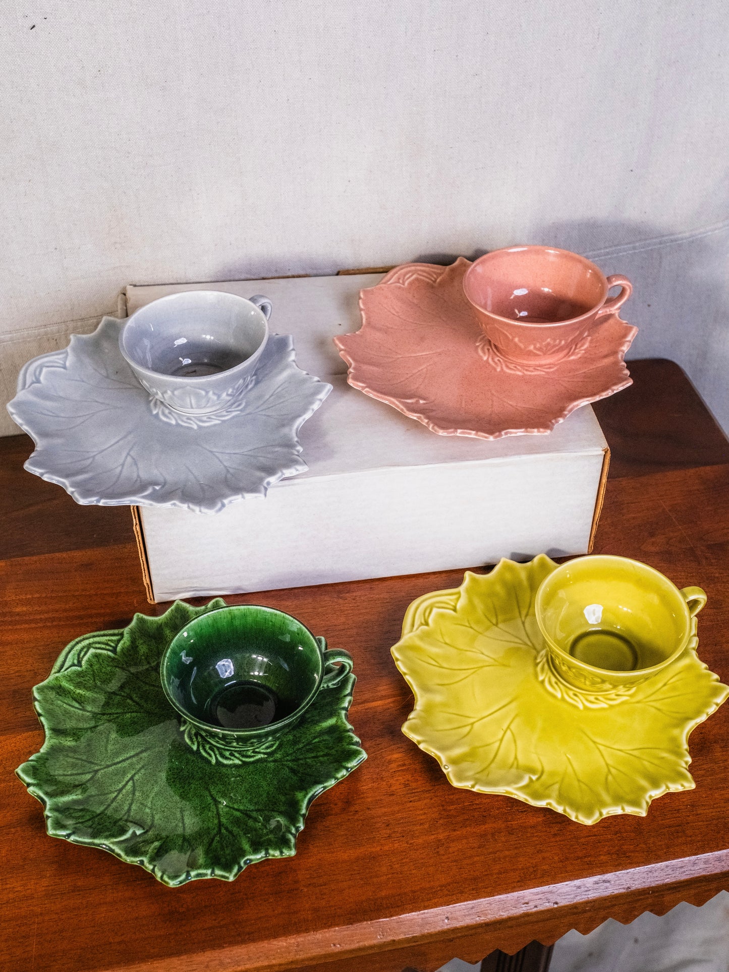 Vintage 1940s Steubenville Woodfield Ceramic Tea Cup & Saucer Set