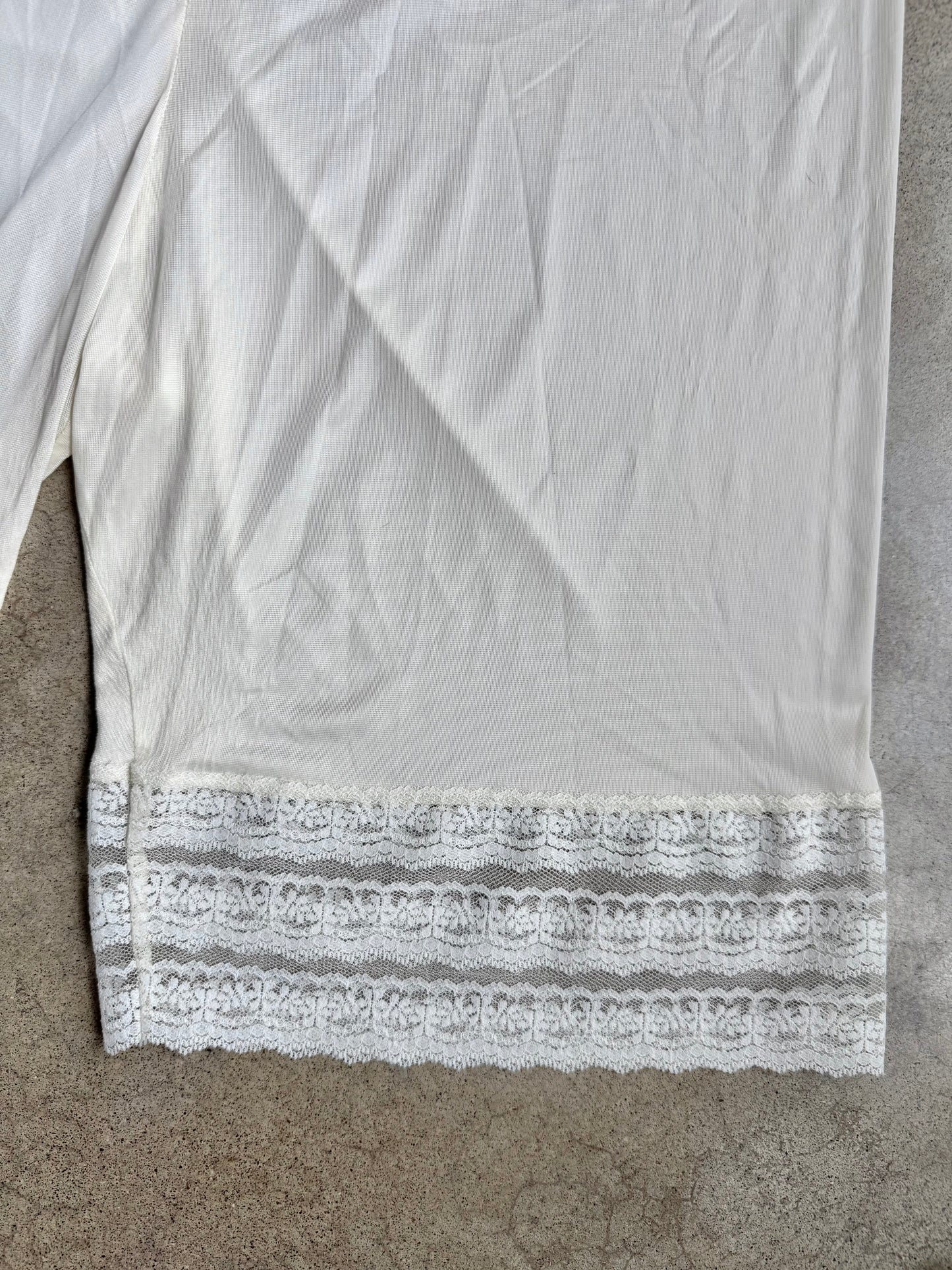 Vintage Metropolitan Cream Nylon Lace Trim Bloomer Pettipants | XL