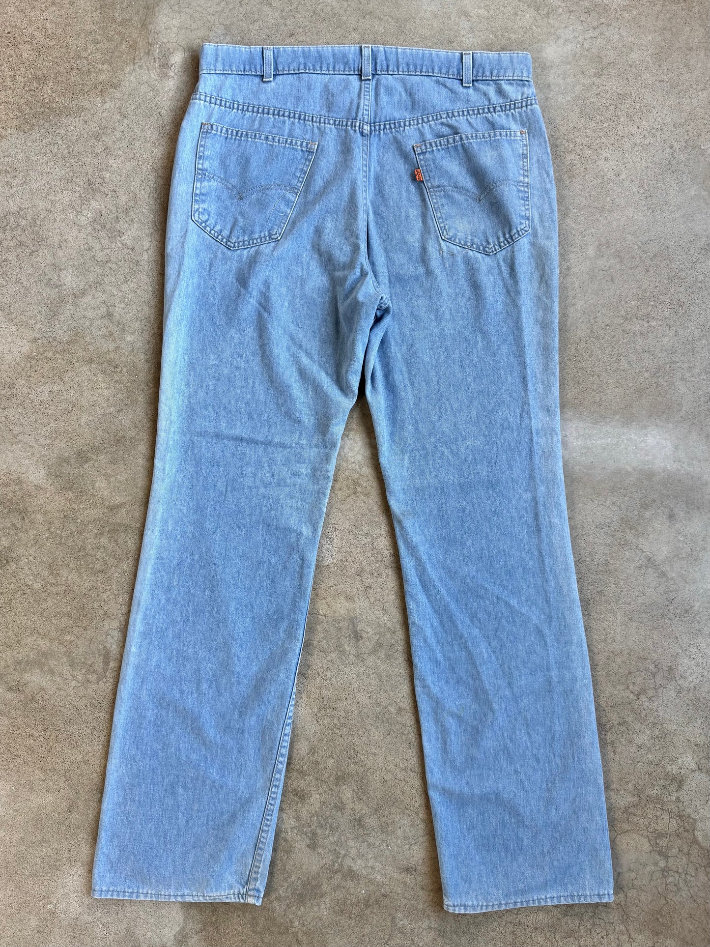 Vintage 1970s Levi's Orange Tab Faded Light Wash Jeans | 38x34