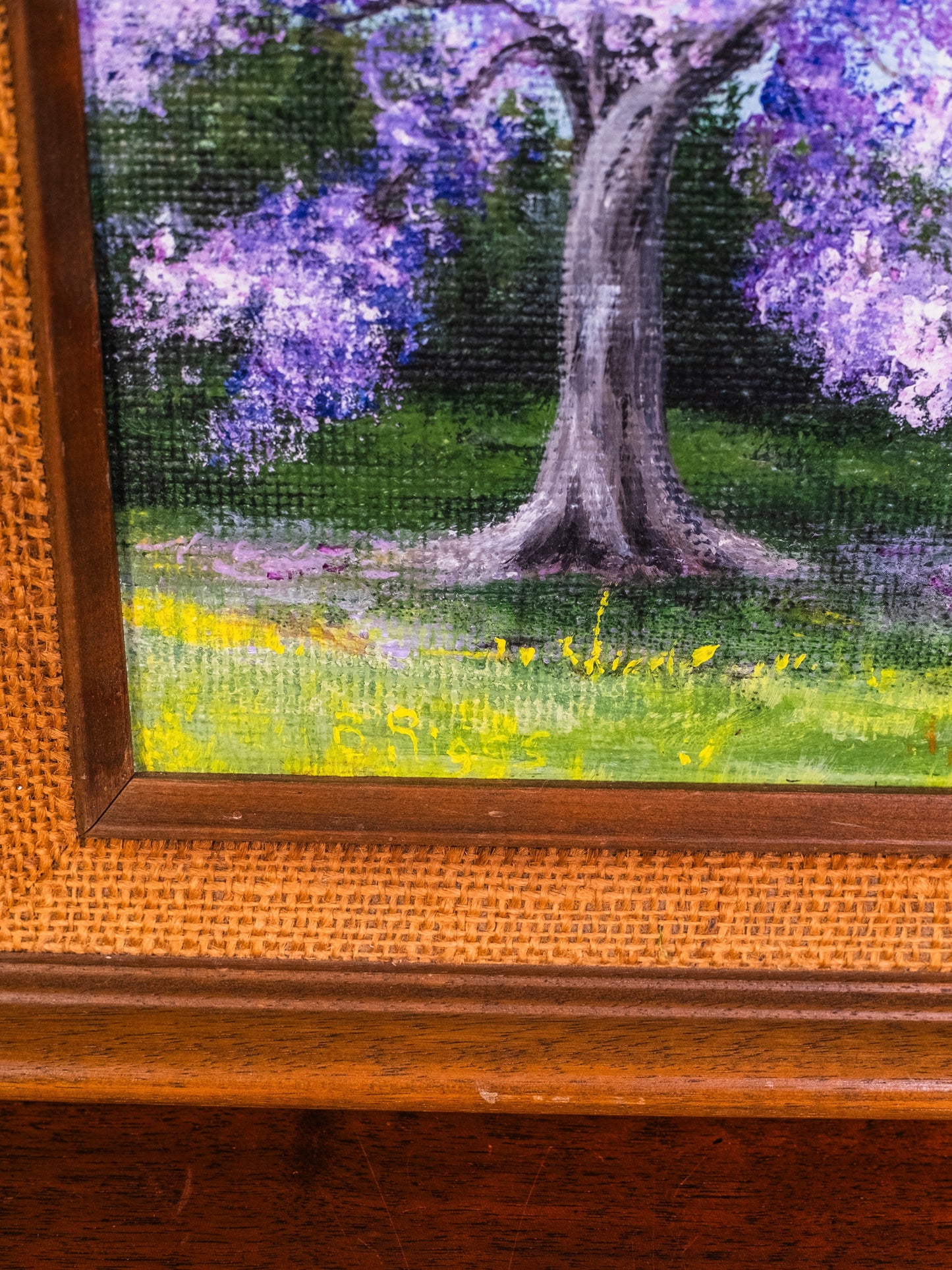 Vintage 1980s Framed Florida Pond Landscape Oil Painting | Signed