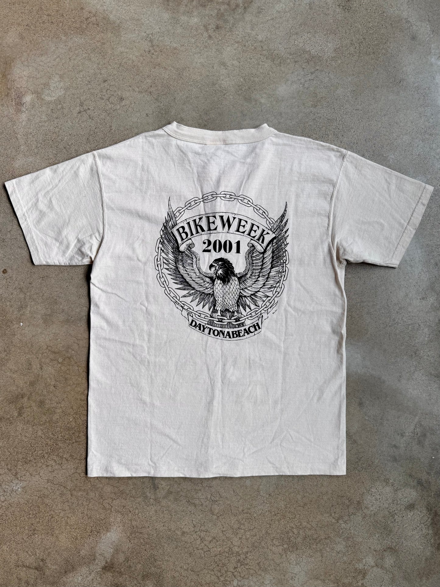 2001 Daytona Beach Bike Week Henley Graphic Tee | Medium