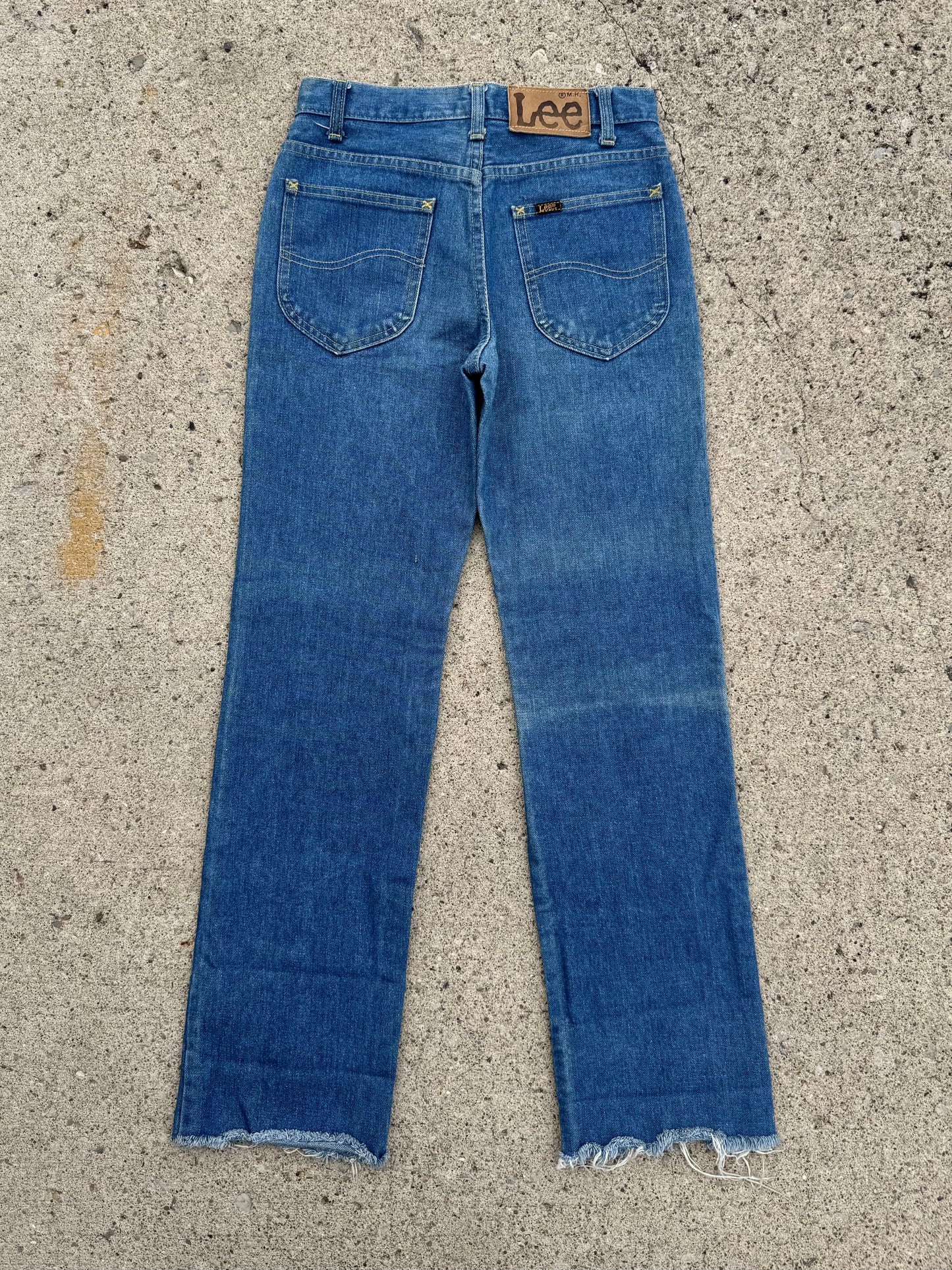 Vintage 1980s Lee Raw Hem Cuffed Jeans | Waist 28”