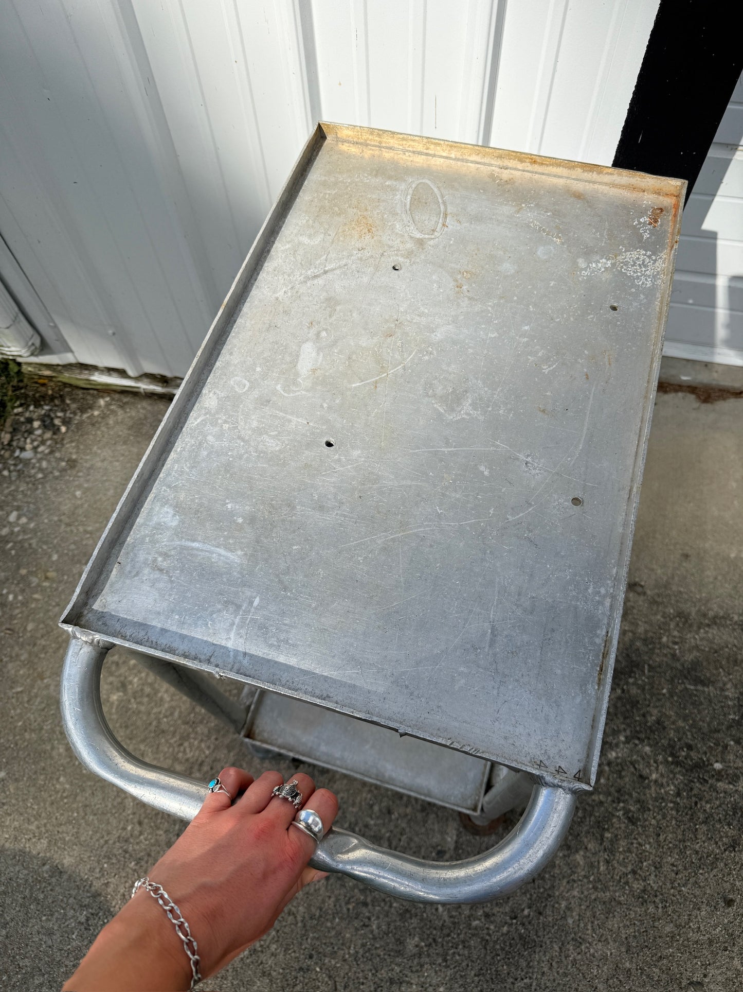 Vintage 1970s Steel Rolling Wet Bar Cart